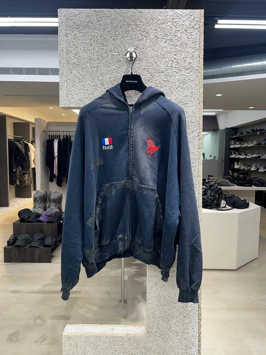 Balenciaga Mud-Dyed Horse Zip-up Hoodie