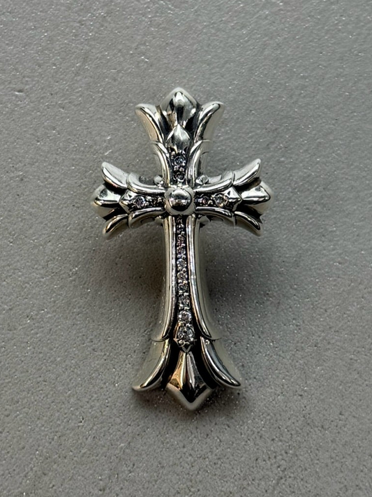 Chrome Hearts Double Cross DBL Pendant with Diamonds