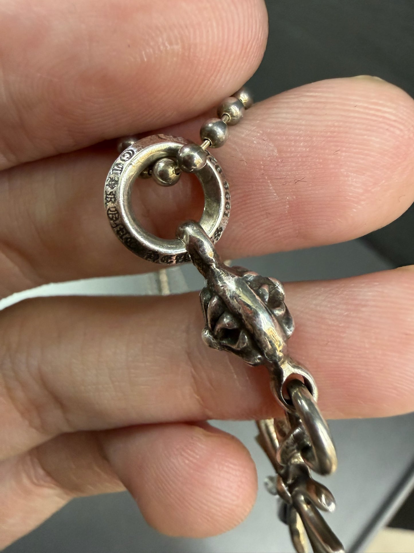 Chrome Hearts Cross Ball Necklace  with Diamond