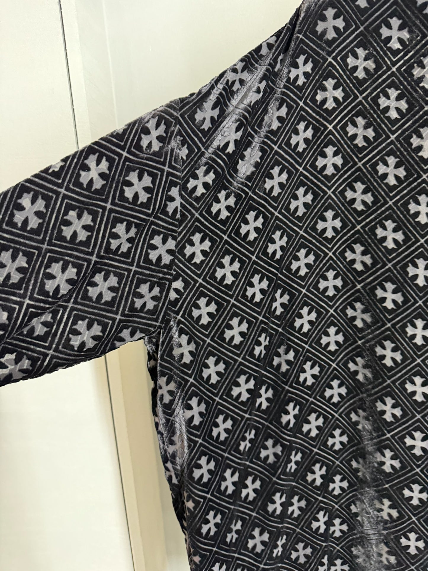 Chrome Hearts Mahal Kita Monogram Cross Velvet Shirt