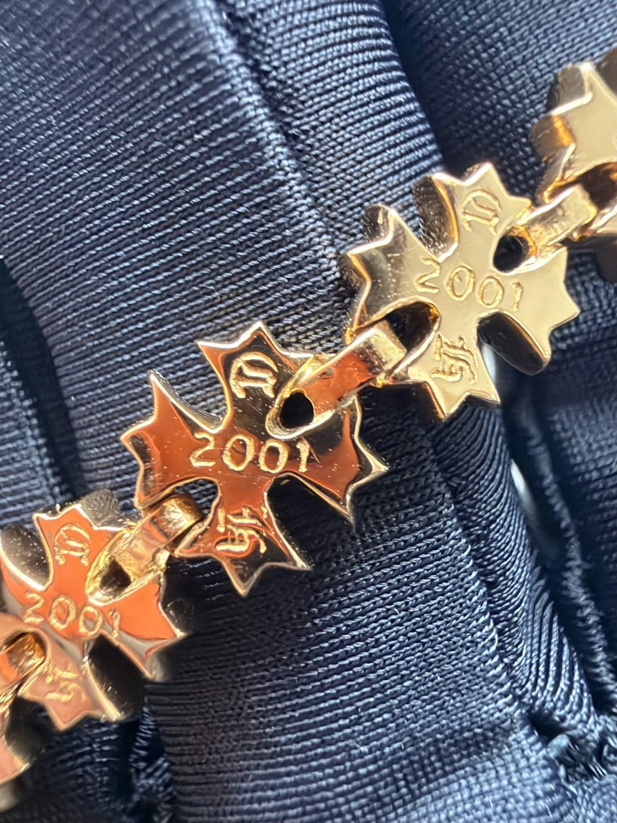 Chrome Hearts 22K Tiny Plus Bracelet with Diamonds