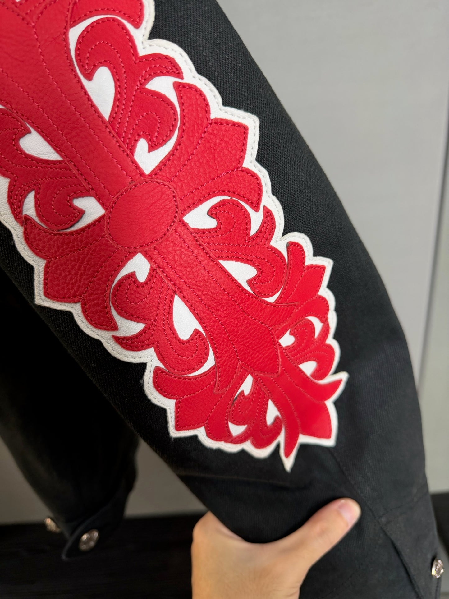 Chrome Hearts Floral Cross Patch Trucker Jacket