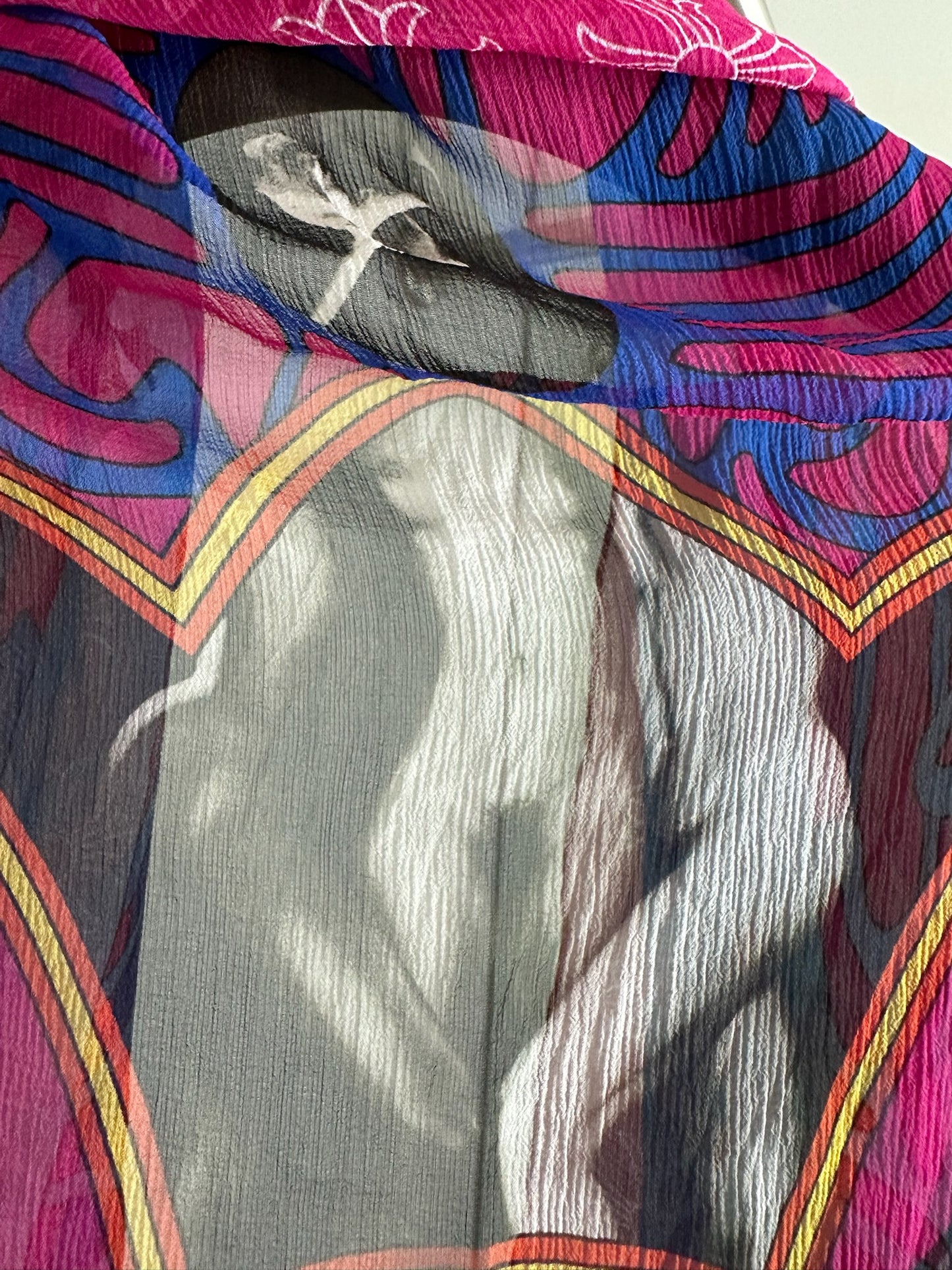 Chrome Hearts Robert Mapplethorpe Print Silk Scarf with Receipt