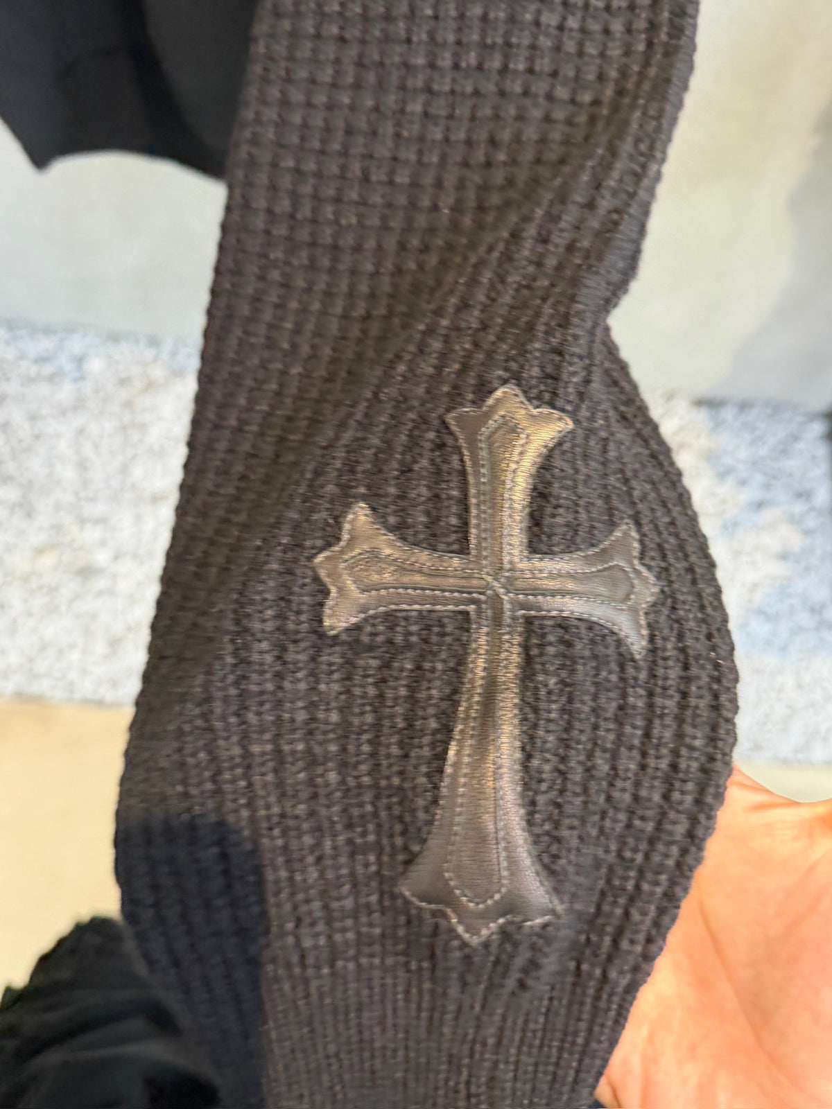 Chrome Hearts Cross Patch Waffle Cashmere Sweater