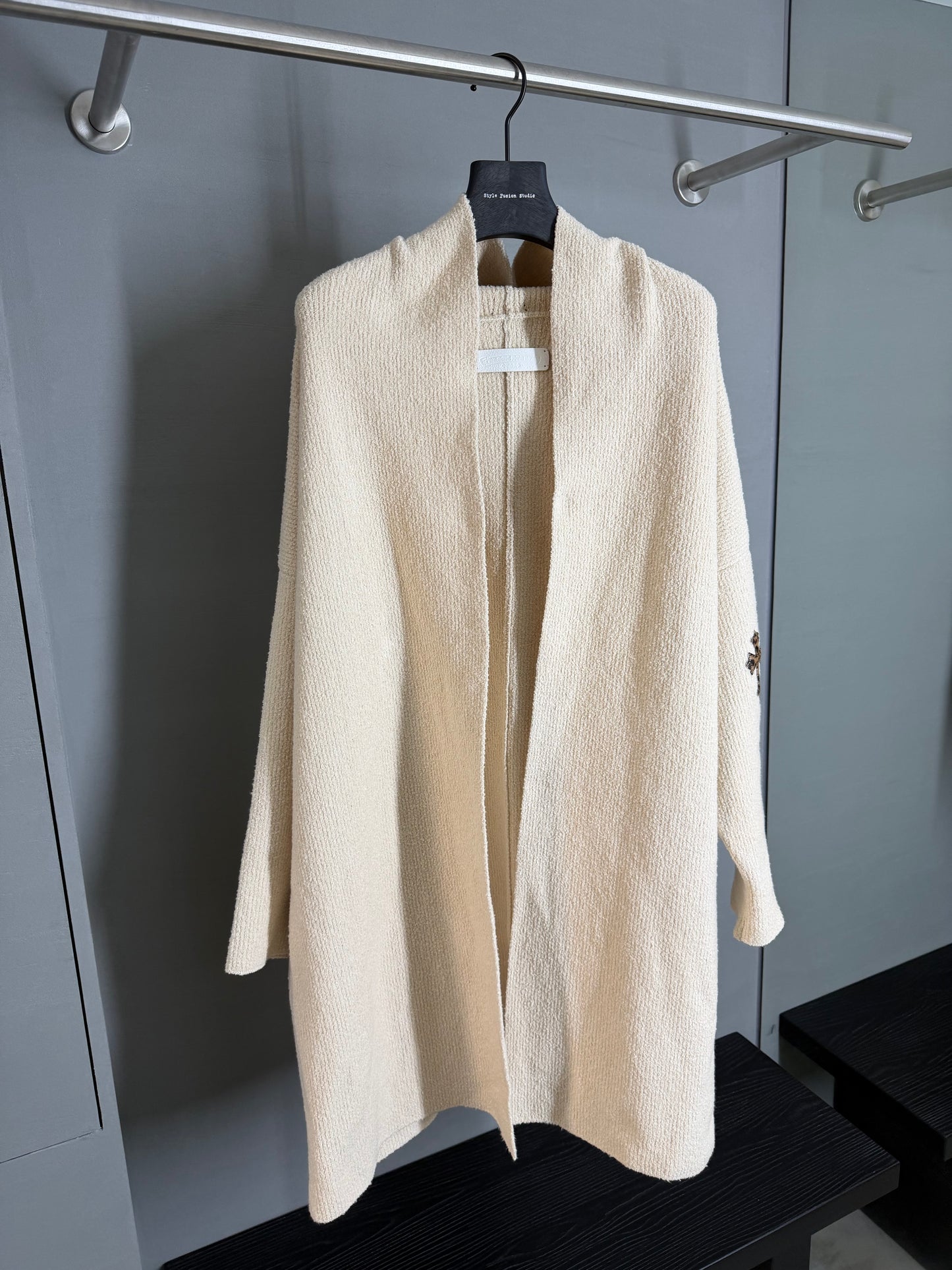 Chrome Hearts Leopard Cross Patch Cashmere Cardigan