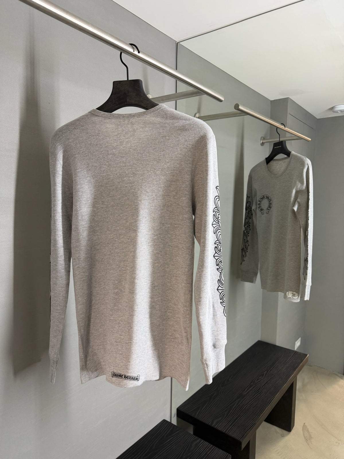 Chrome Hearts Horseshoe Floral Waffle Long Sleeve