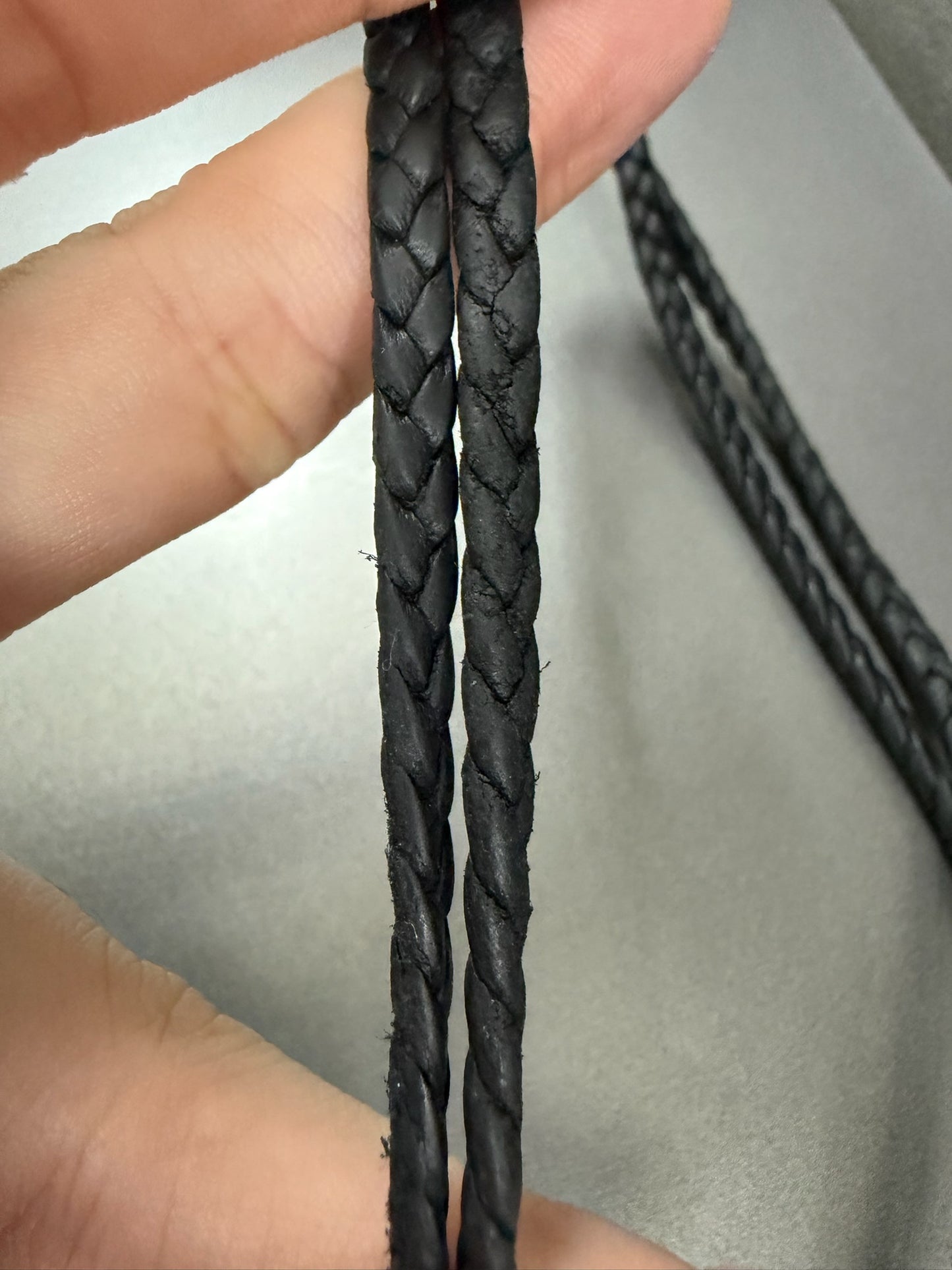 Chrome Hearts Cross Pendant Leather Braided Necklace
