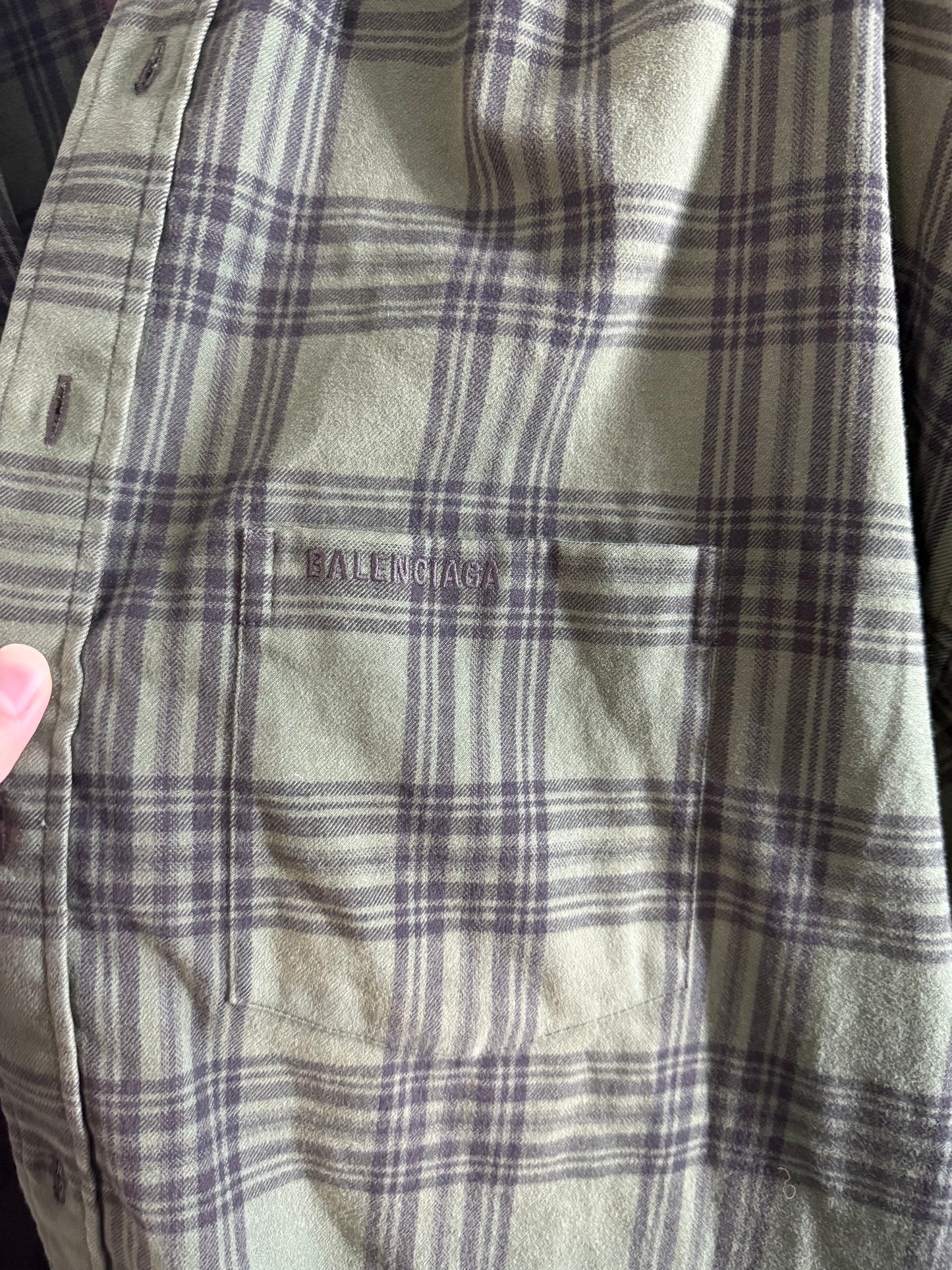 Balenciaga Checked Oversized Hooded Shirts