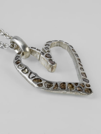 Parts Of Four Jazz's Heart Necklace (Little, Mega Pavé, MA+DIA)