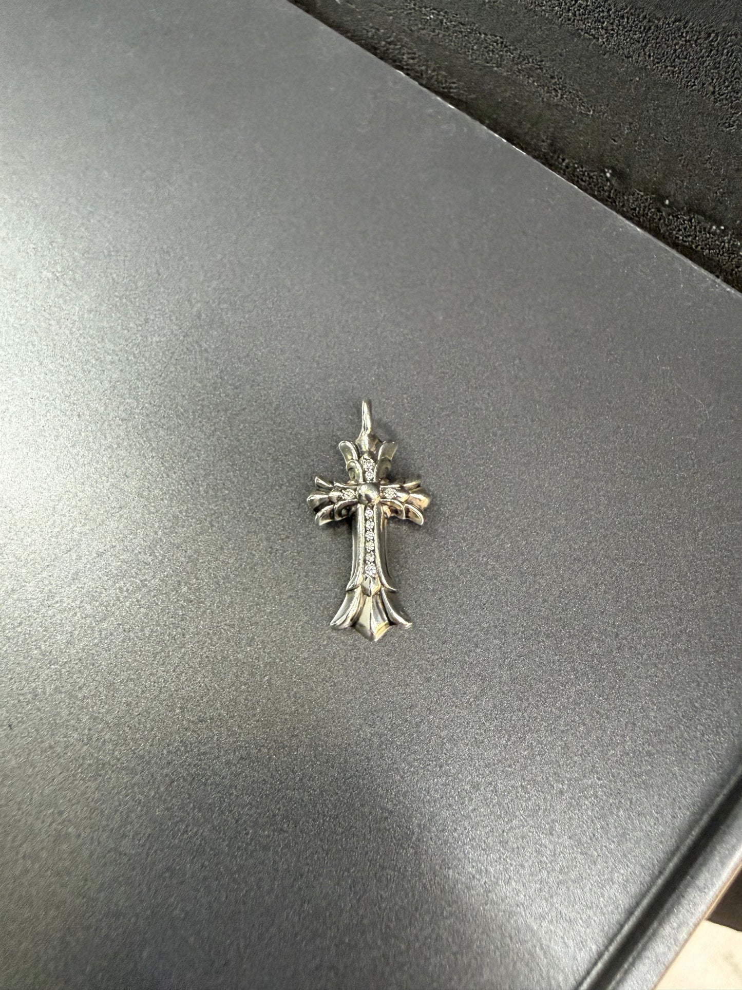 Chrome Hearts Double Cross Pendant with diamonds