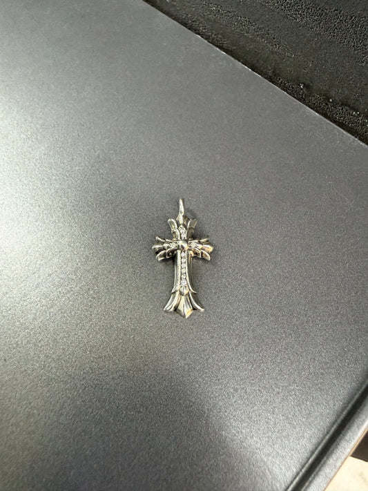 Chrome Hearts Double Cross Pendant with diamonds