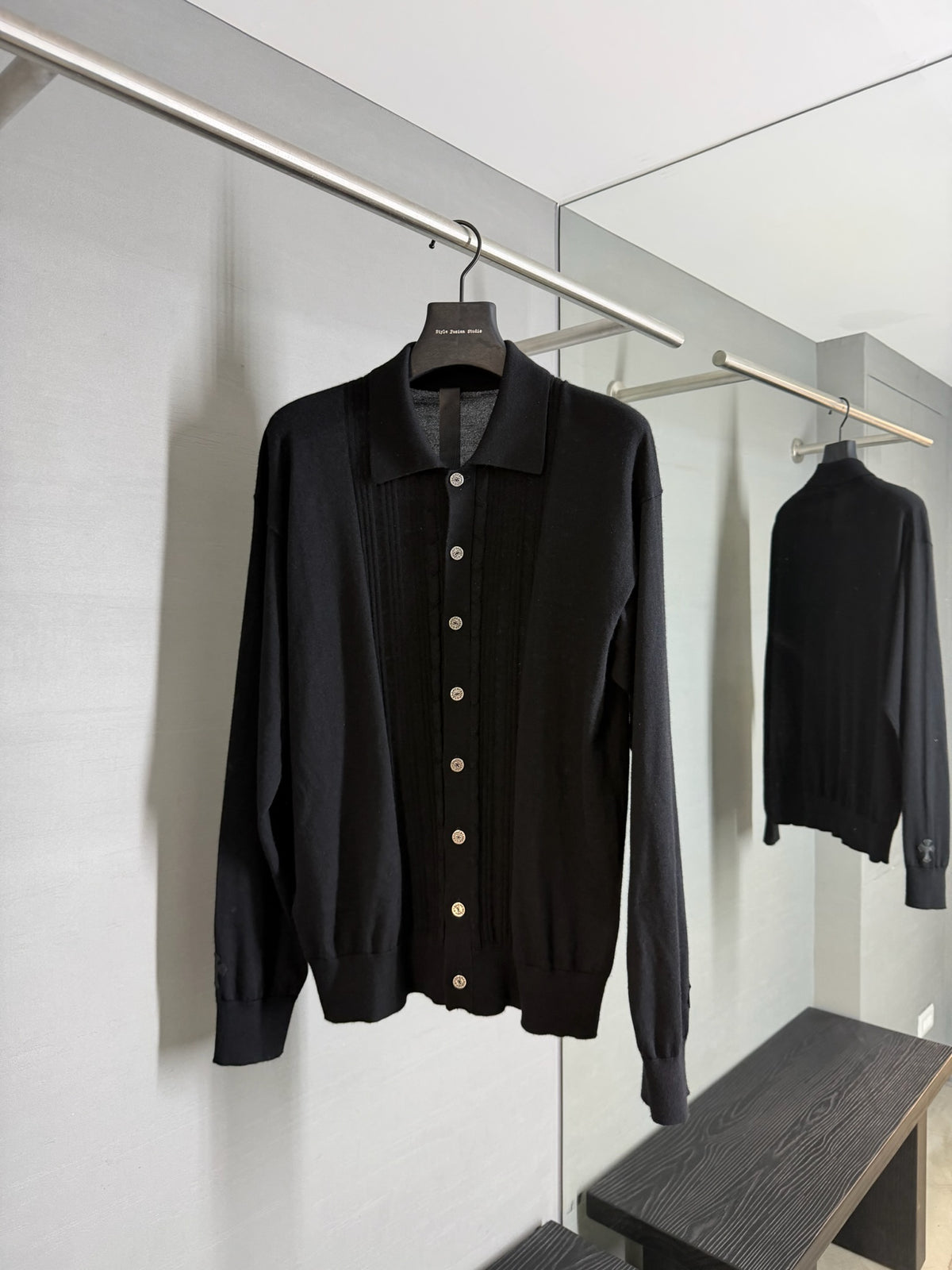 Chrome Hearts Silk Cashmere Cross Patch Switchblade Cardigan
