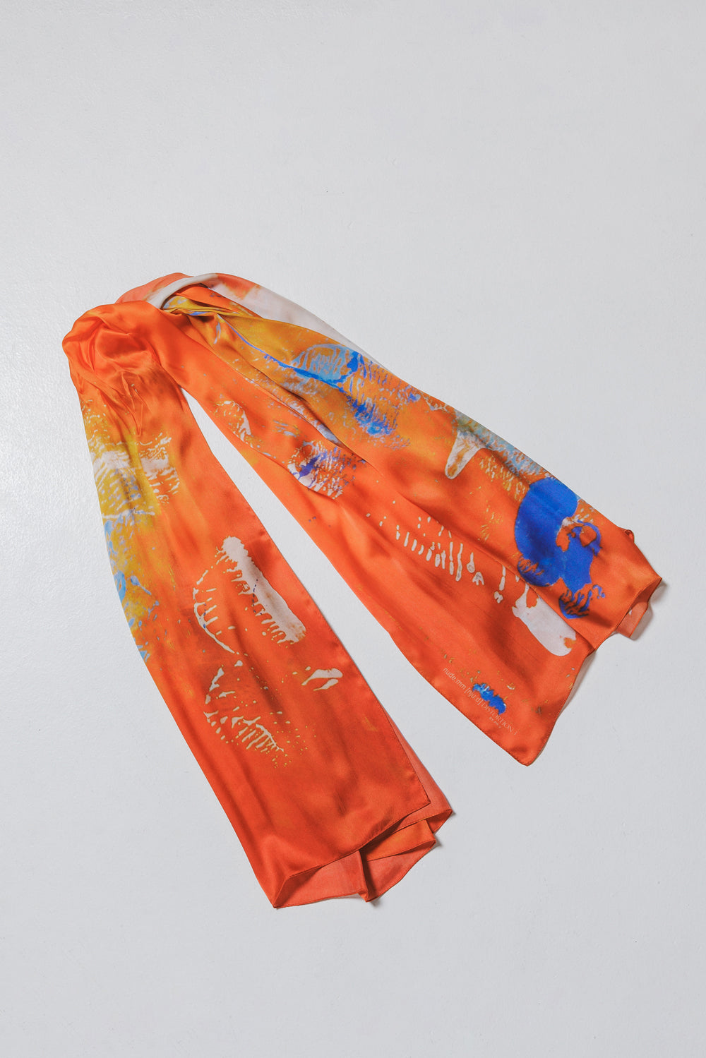 NUDE:MM Silk Satin Inkjet Print Scarf