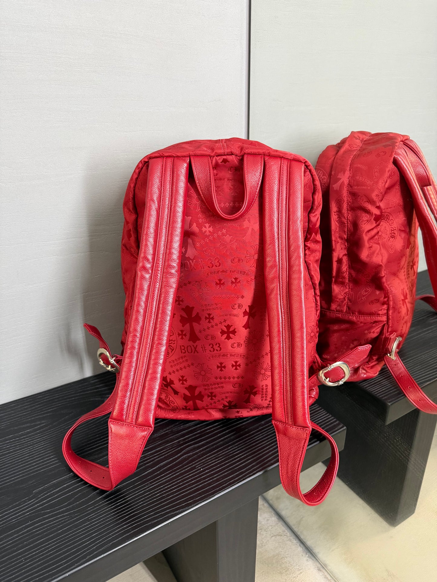 Chrome Hearts Nylon Stencil Red Backpack