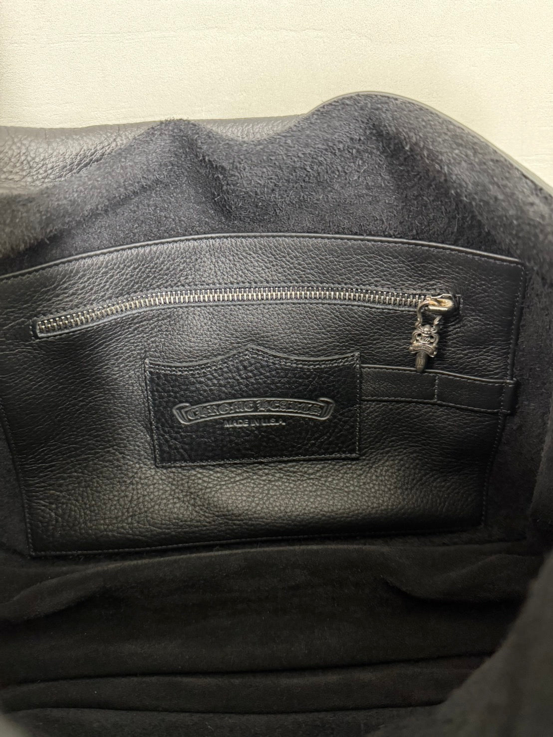 Chrome Hearts Leather Messenger Crossbody Bag