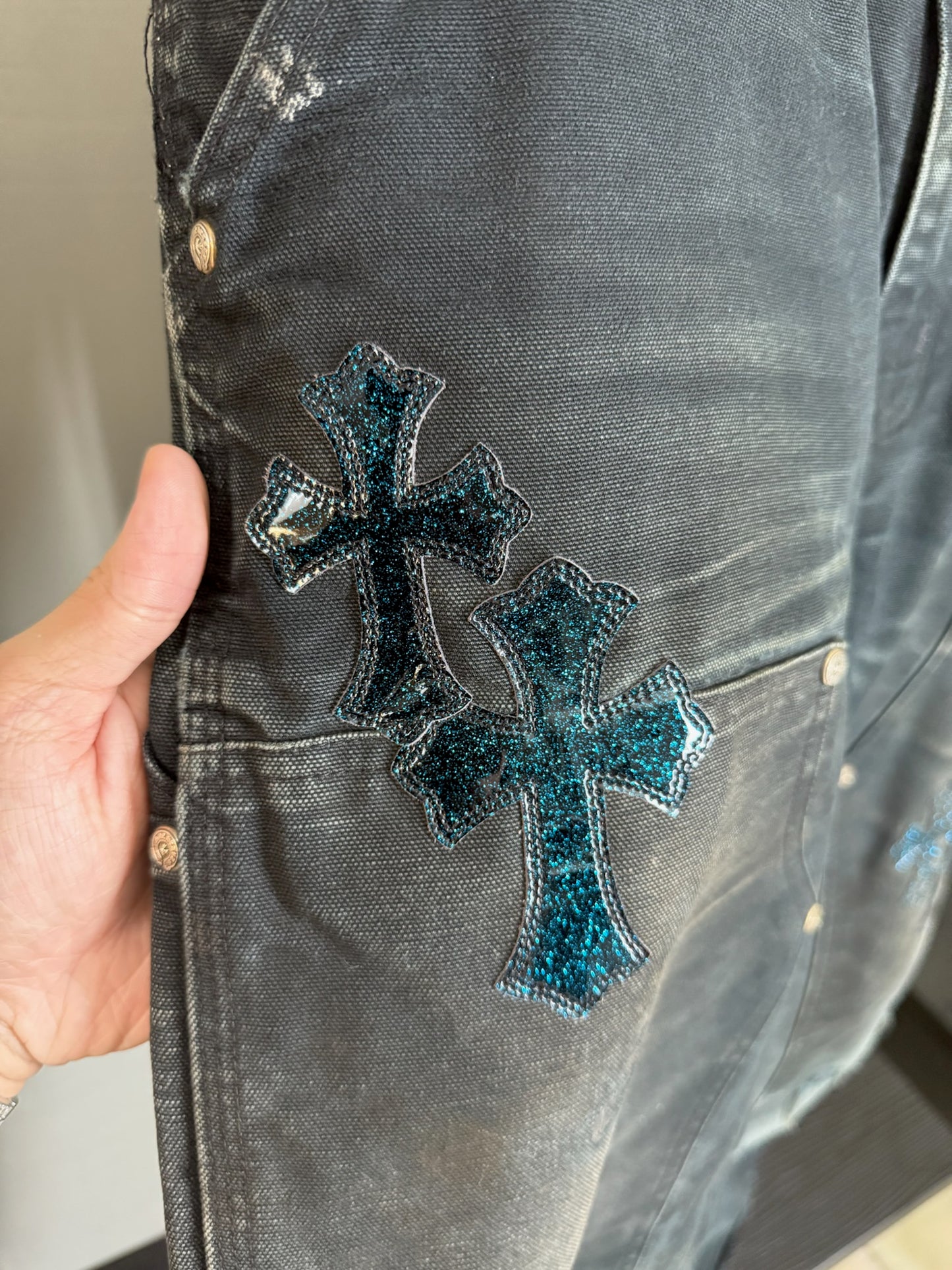 Chrome Hearts St.Barth Cross Patch Double Knee Carharrt Pants