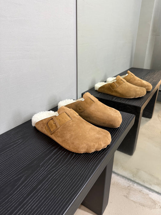 Balenciaga Sunday shearling-lined suede mules