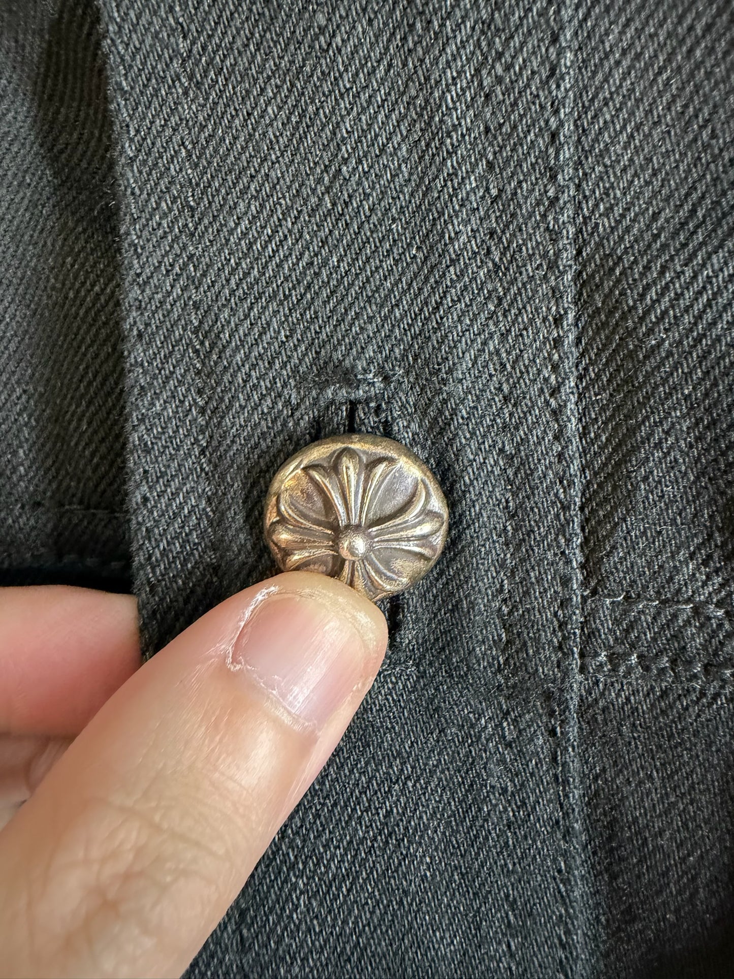 Chrome Hearts Floral Cross Patch Trucker Jacket