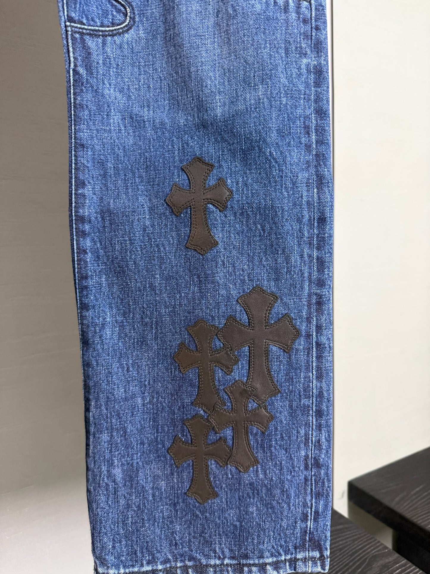 Chrome Hearts Turbo Diesel Fleur Knee Jeans