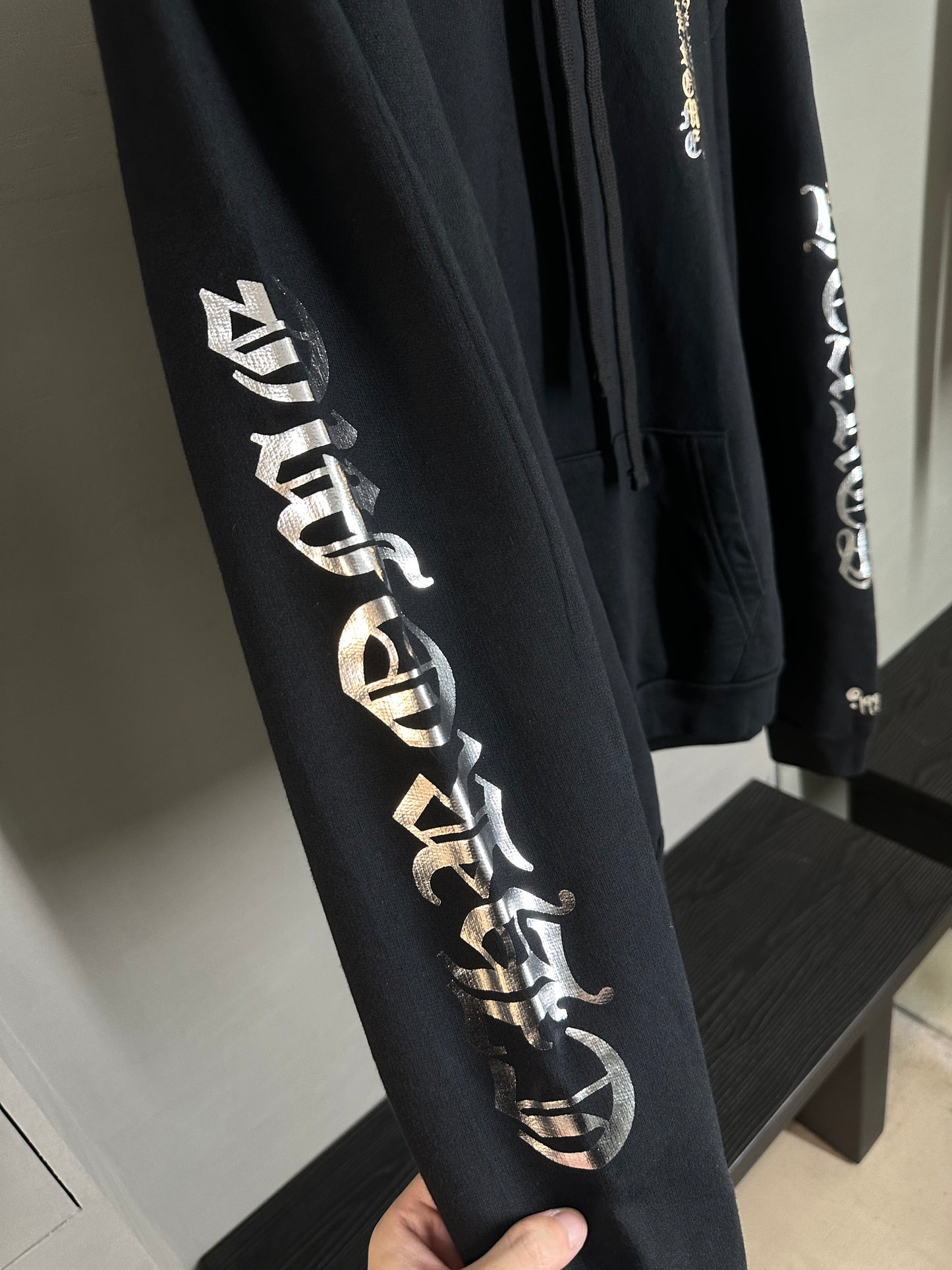 Chrome Hearts Silver Script Logo Hoodie