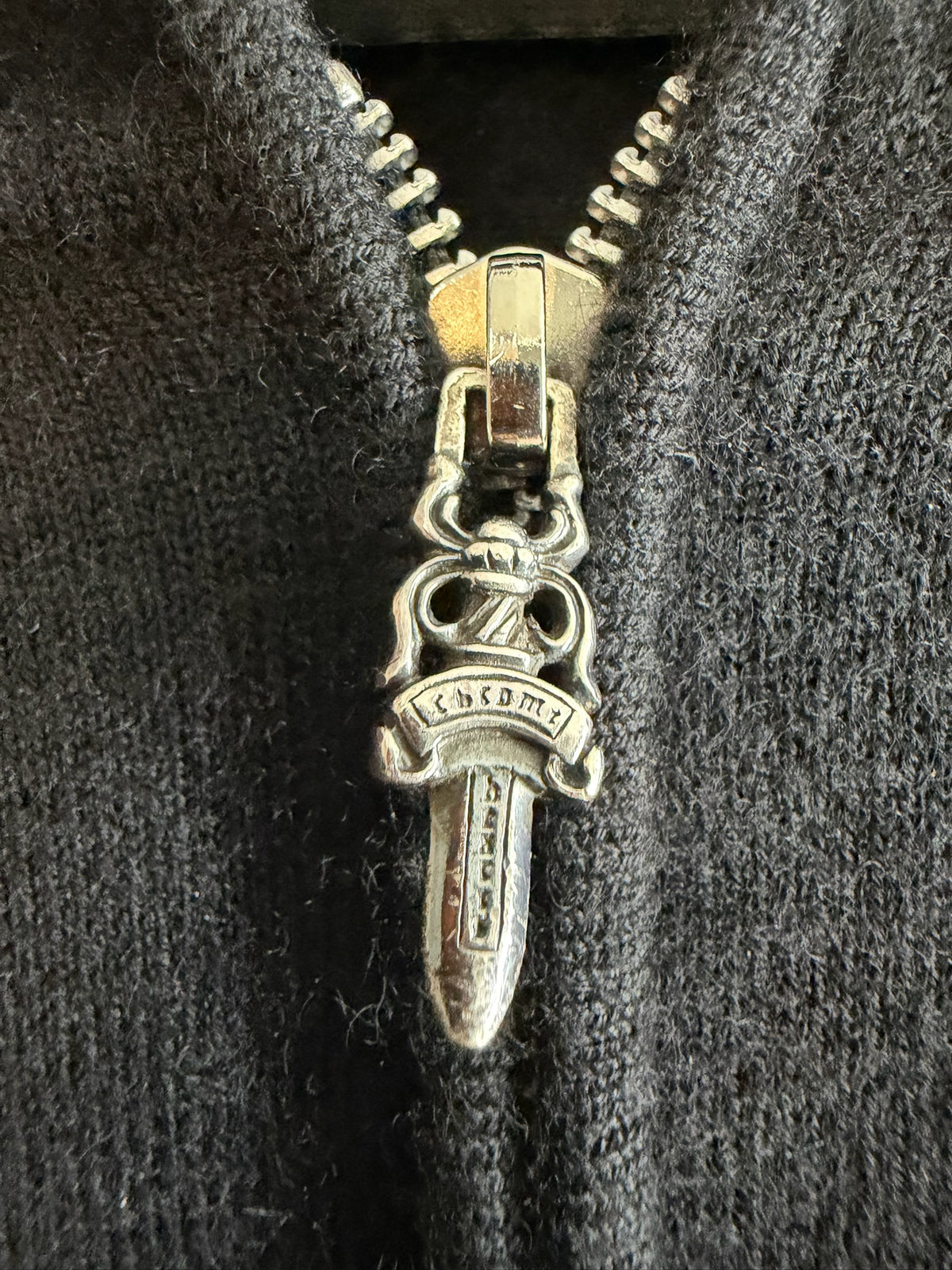 Chrome Hearts Cashmere Flooded Cross Patch Zip-Up Hoodie