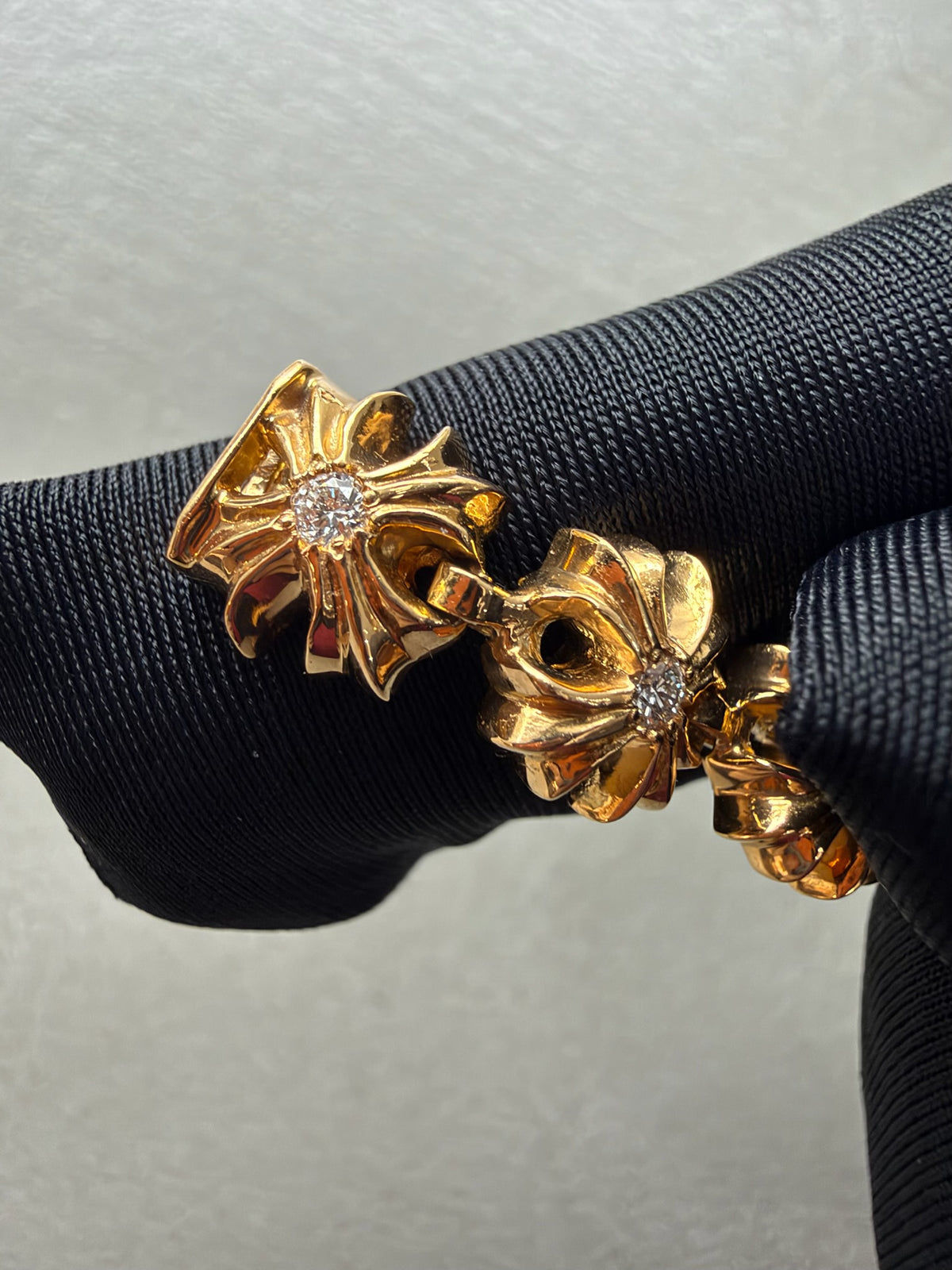 Chrome Hearts 22K Tiny Plus Bracelet with Diamonds