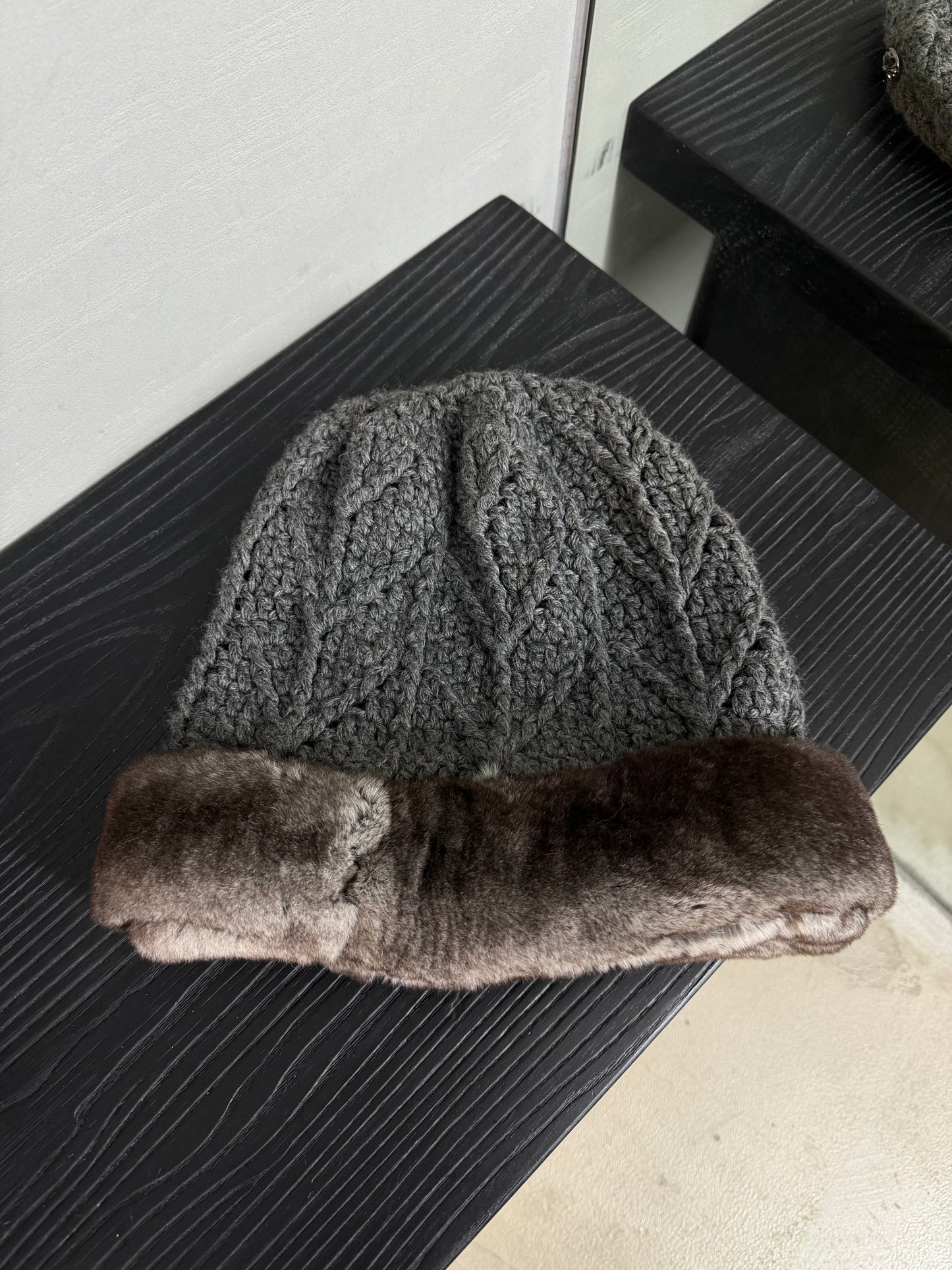 Chrome Hearts Chinchilla Fur Cashmere Beanie