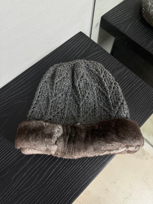 Chrome Hearts Chinchilla Fur Cashmere Beanie