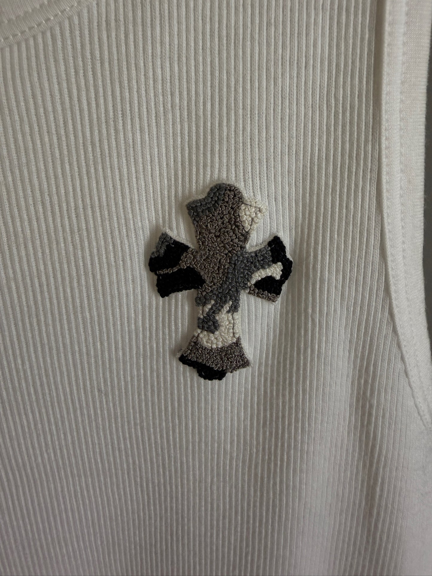 Chrome Hearts Camo Beaded Cross Patch Tank Top