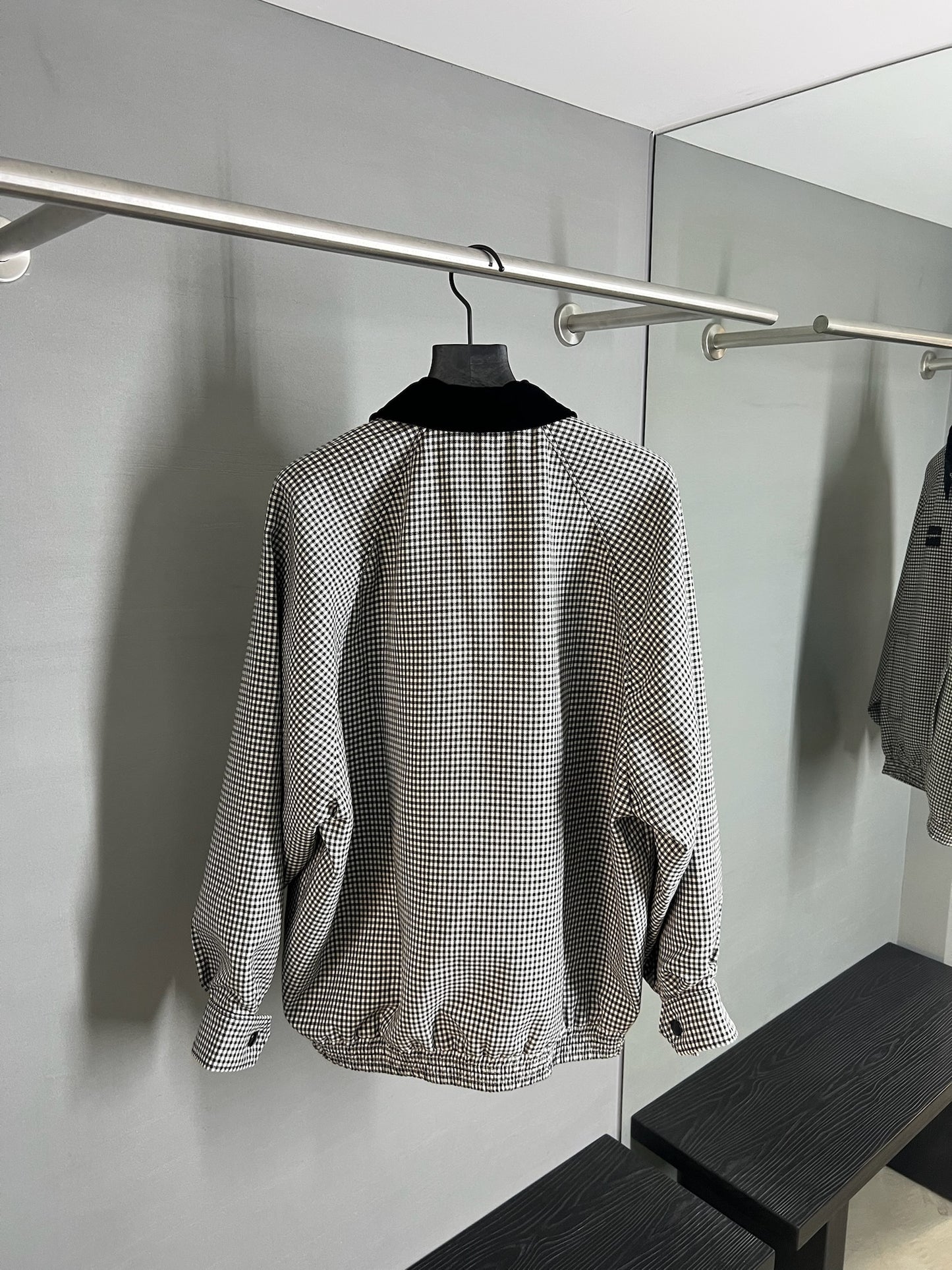 Miu Miu Houndstooth Embroidered Single-breasted Jacket