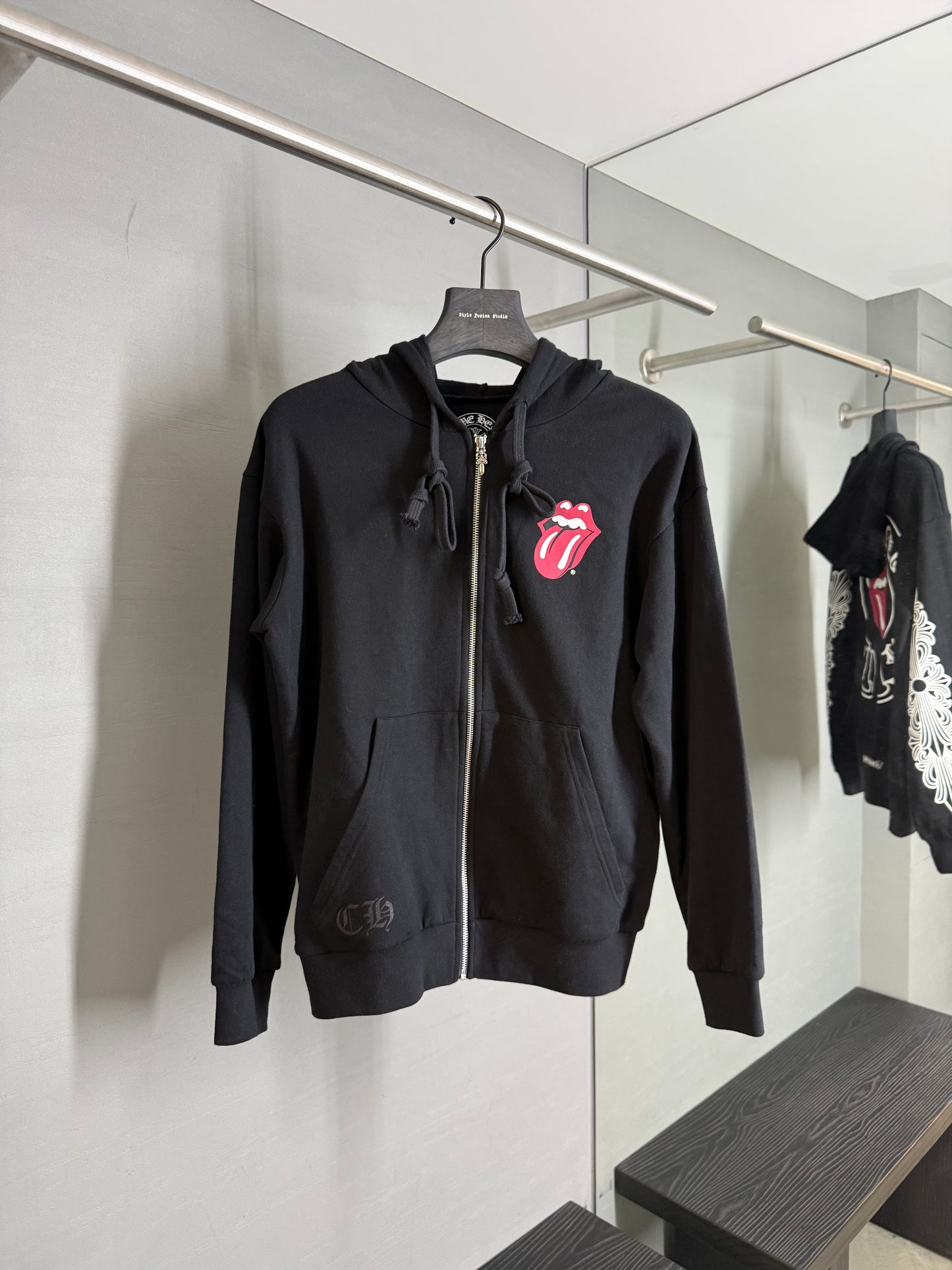 Chrome Hearts Rolling Stone Floral Zip-up