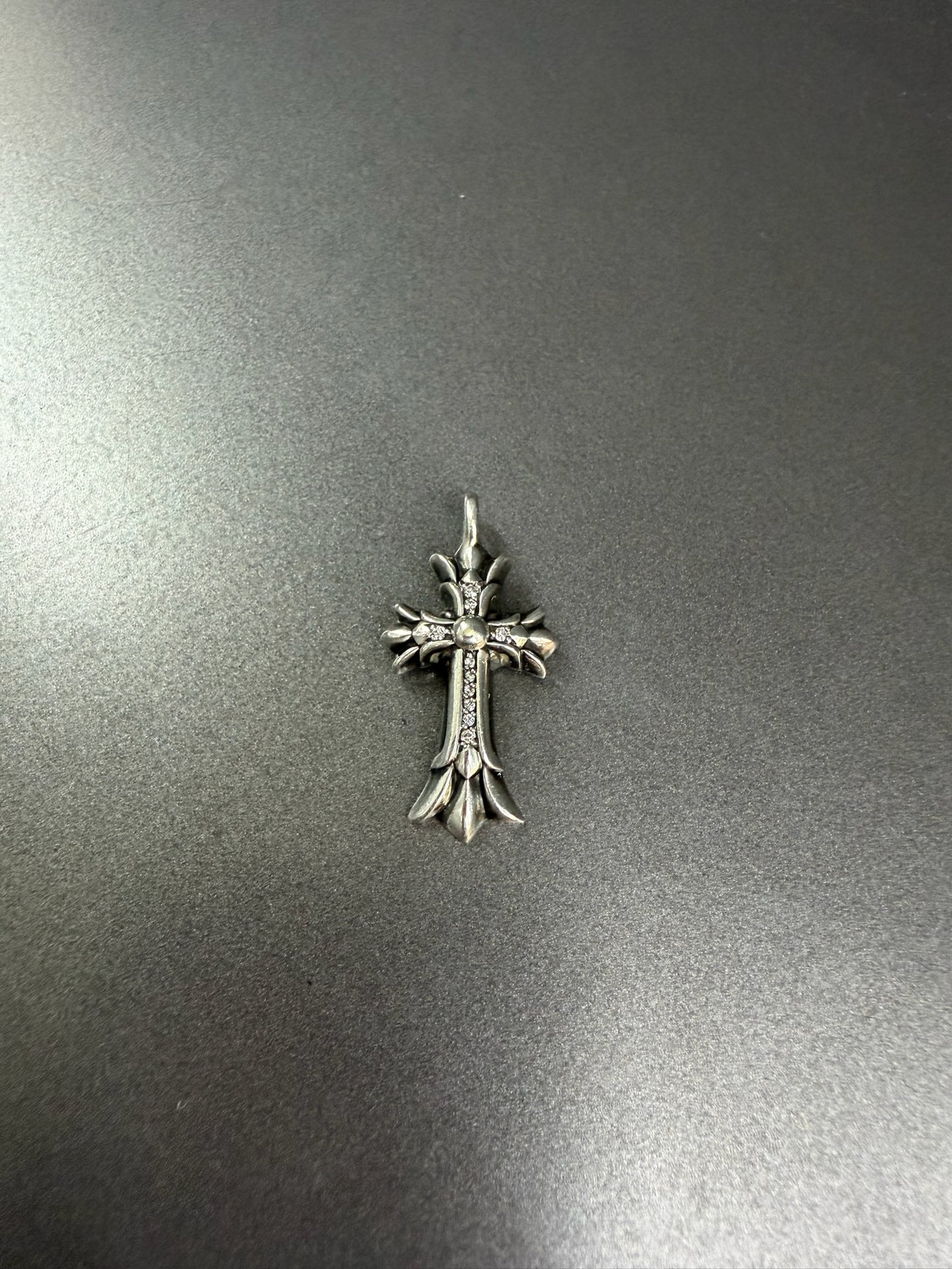 Chrome Hearts DBL Double Cross Pendant with Diamonds