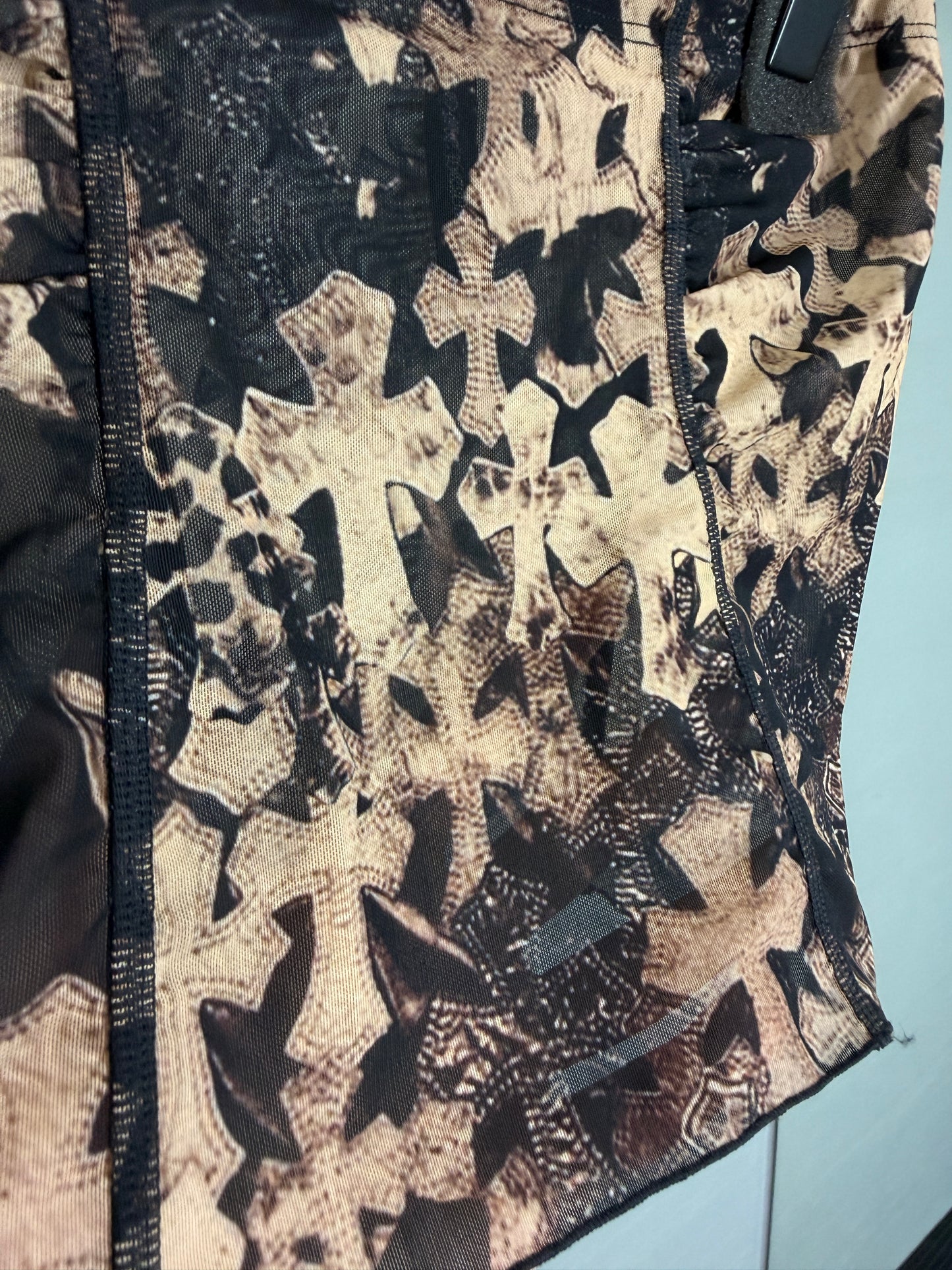Chrome Hearts All Over Cross Printed Mesh Tube Top