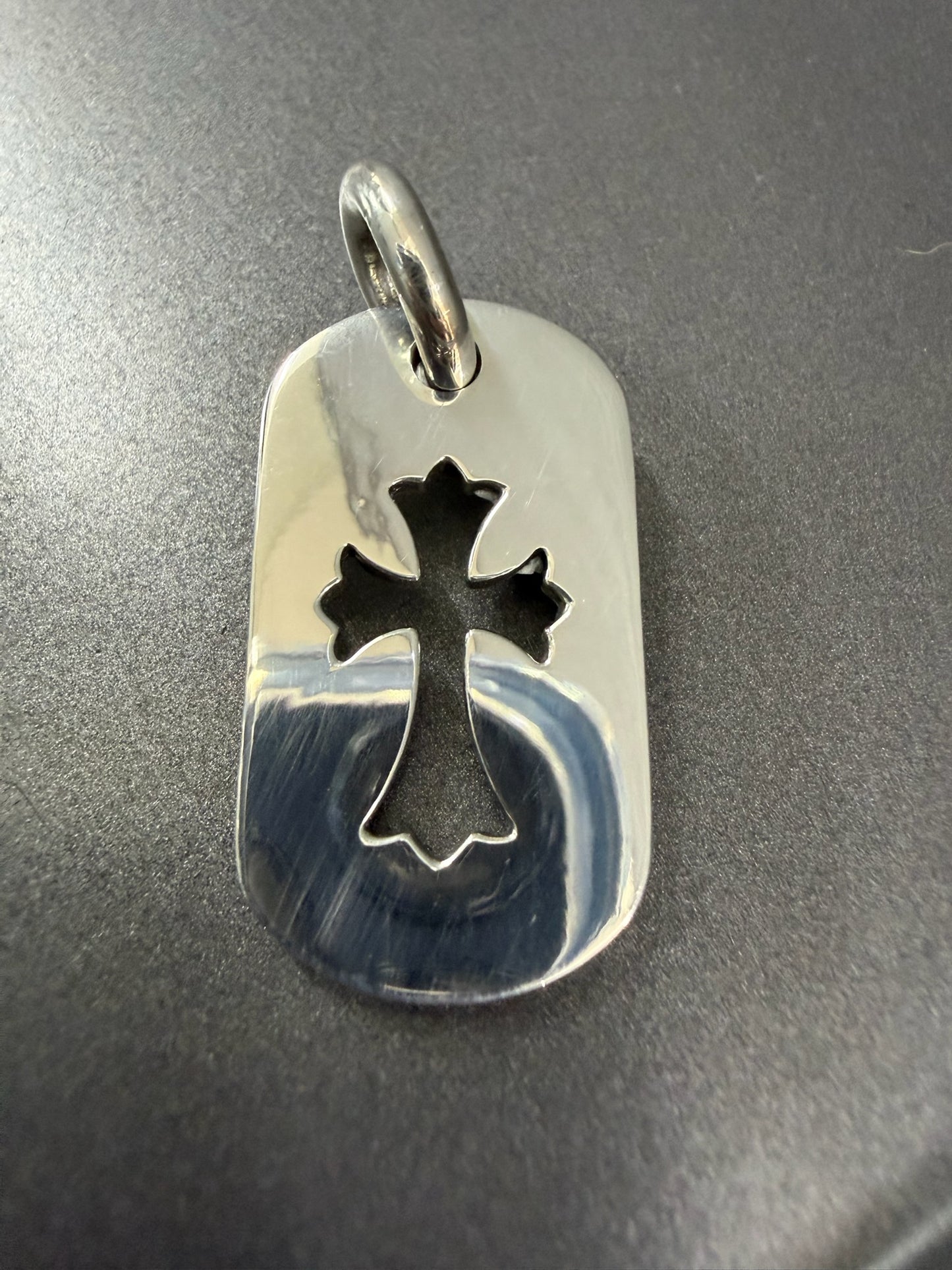 Chrome Hearts Diamonds Dog Tag Necklace