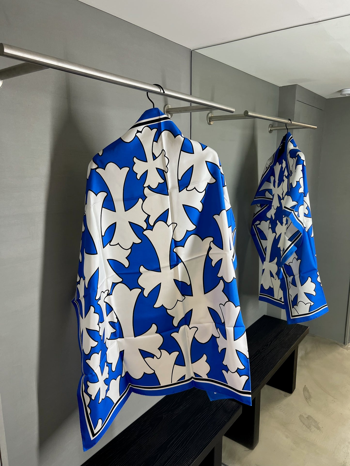 Chrome Hearts CH Cross Print Silk Scarf
