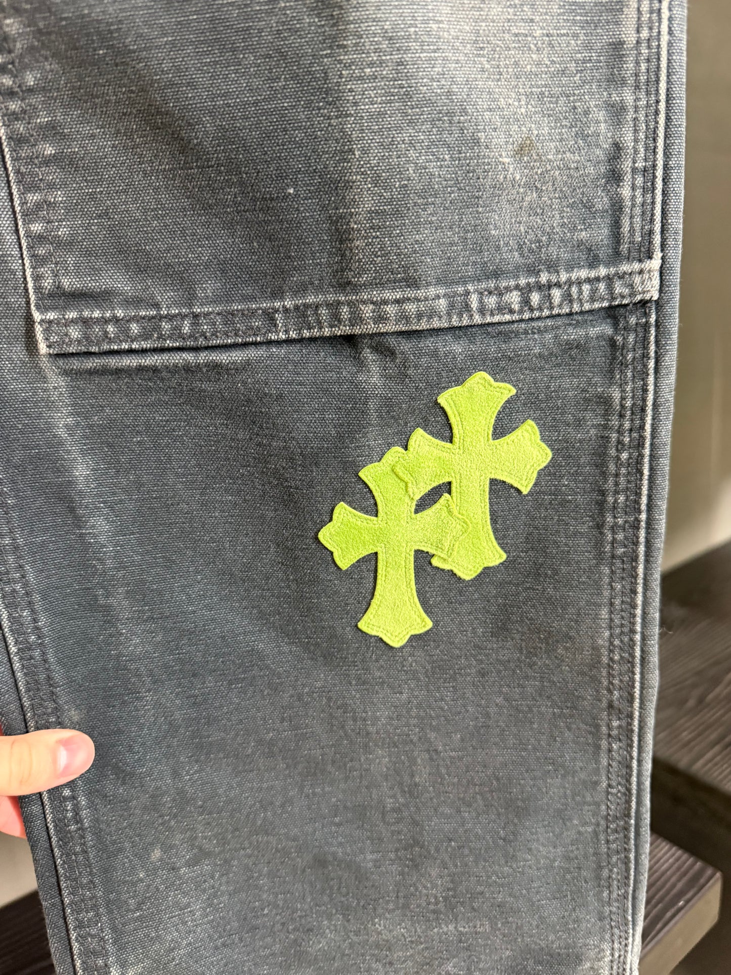 Chrome Hearts cross patch double knee carpenter pants (F&F)