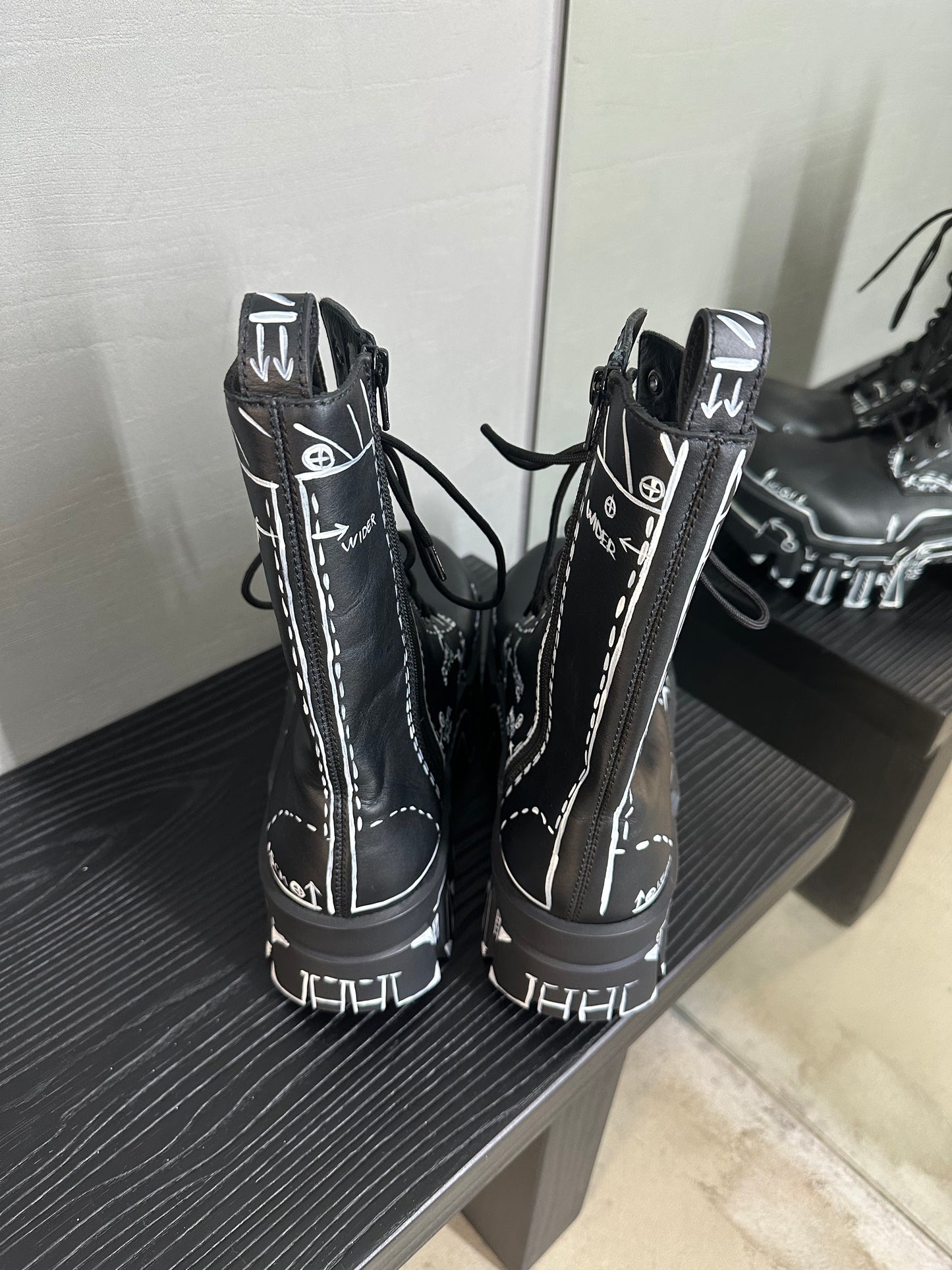 Balenciaga Bulldozer Sketch On Laceup Boots