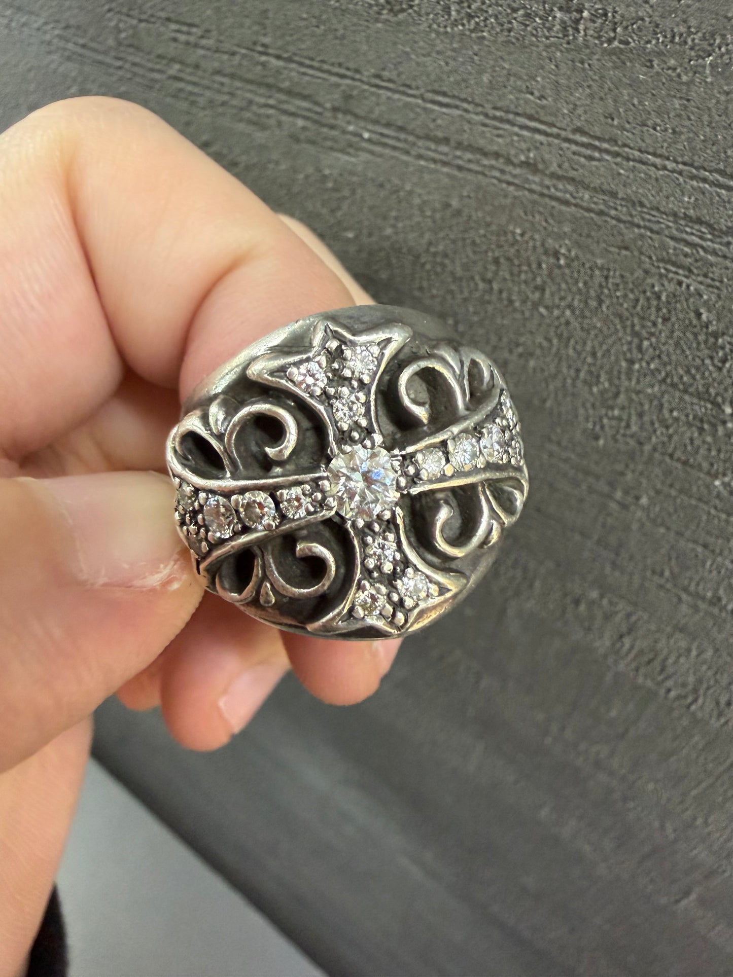 Chrome Hearts Keeper Ring with Diamonds