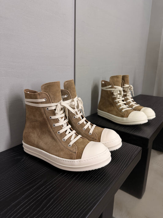 Rick Owens Sumi Suede Ramones Temple Sneakers