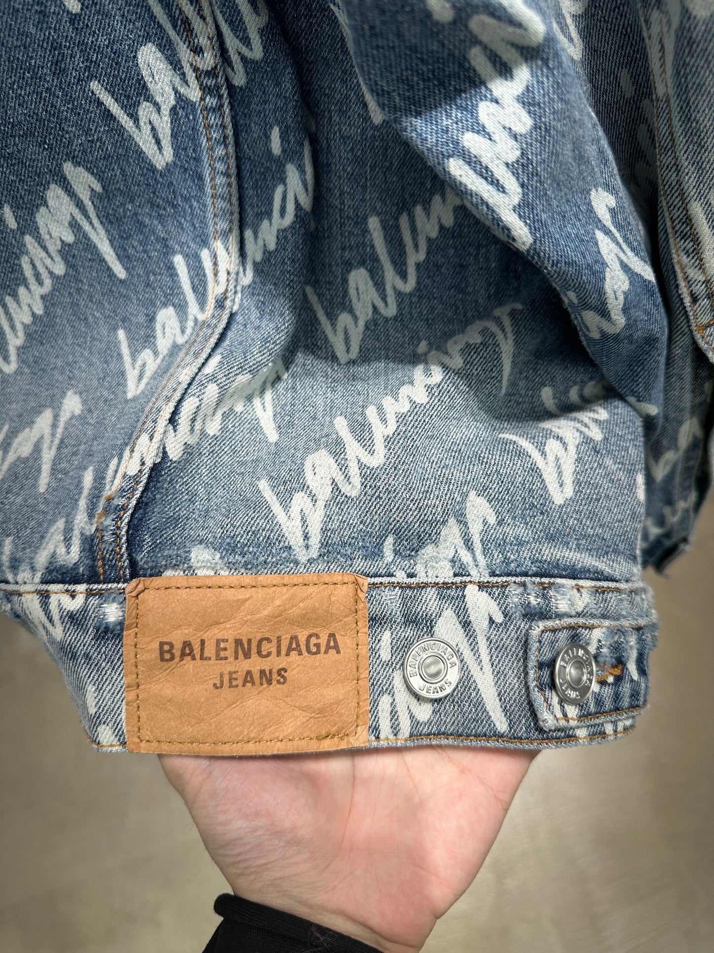 Balenciaga Oversized Logo Denim Jacket