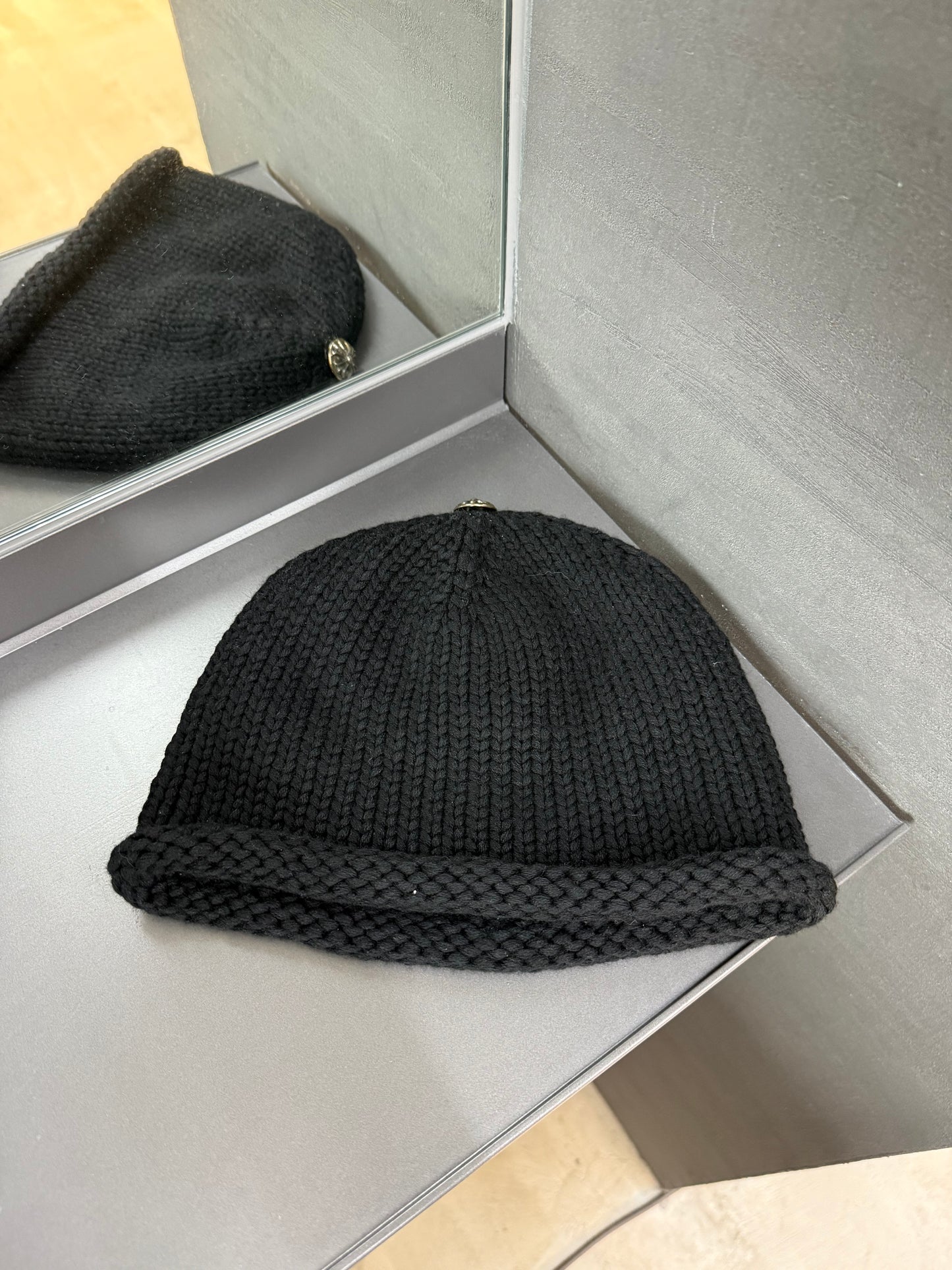 Chrome Hearts Leather Cross Patch Cotton Beanie