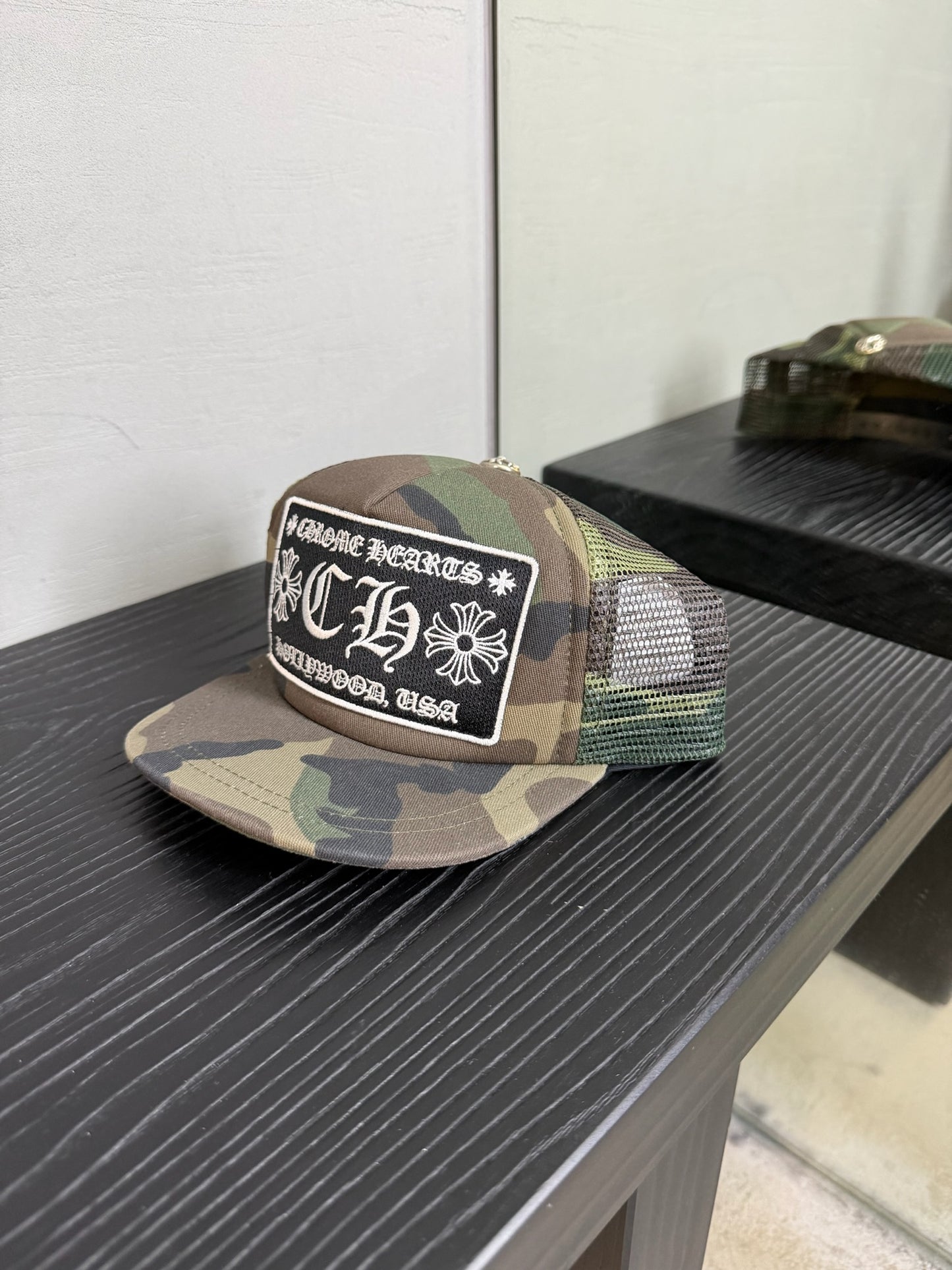 Chrome Hearts Camo CH Hollywood Trucker Hat (Kids)