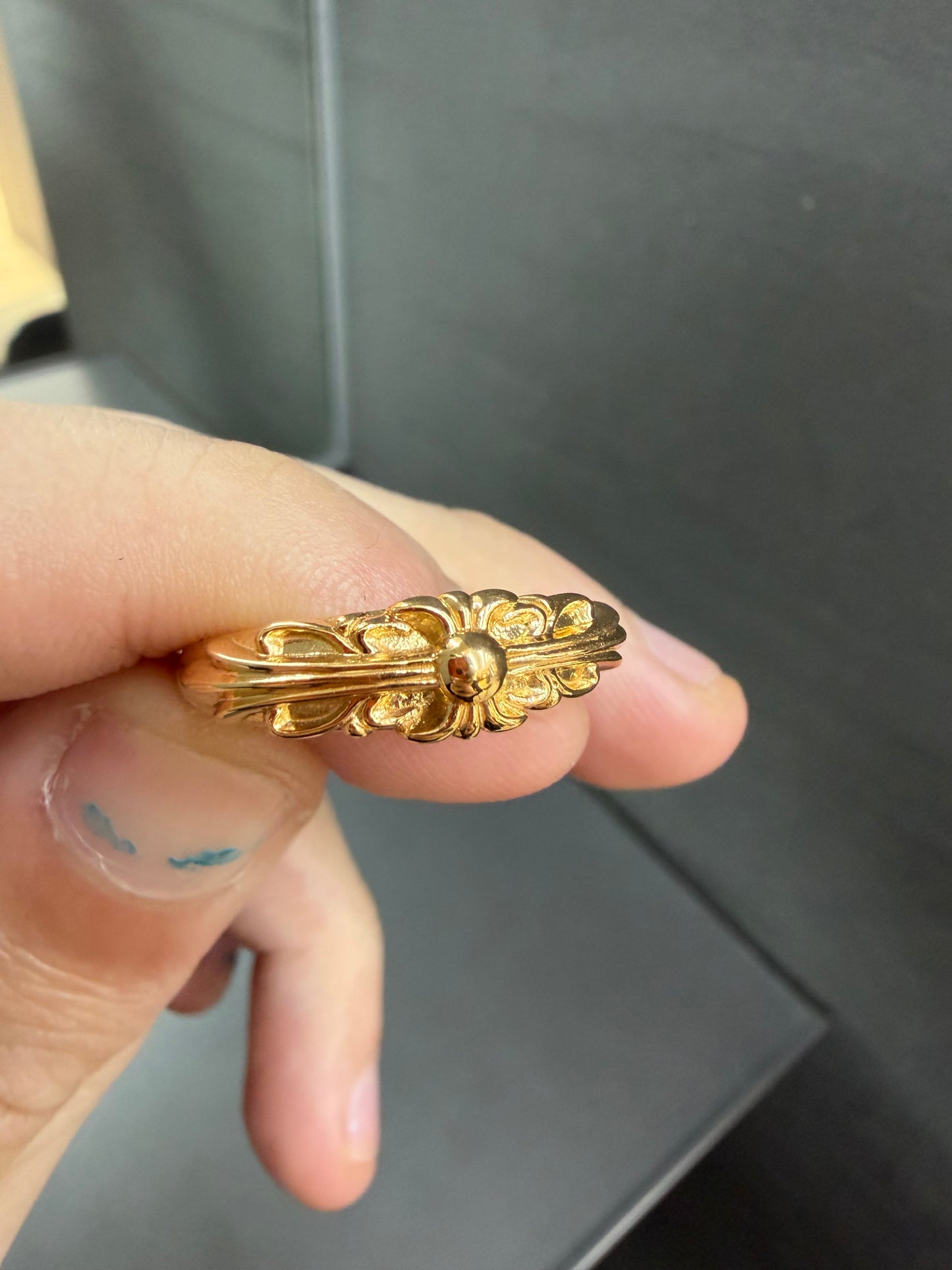 Chrome Hearts 22k Baby Classic Floral Cross Ring