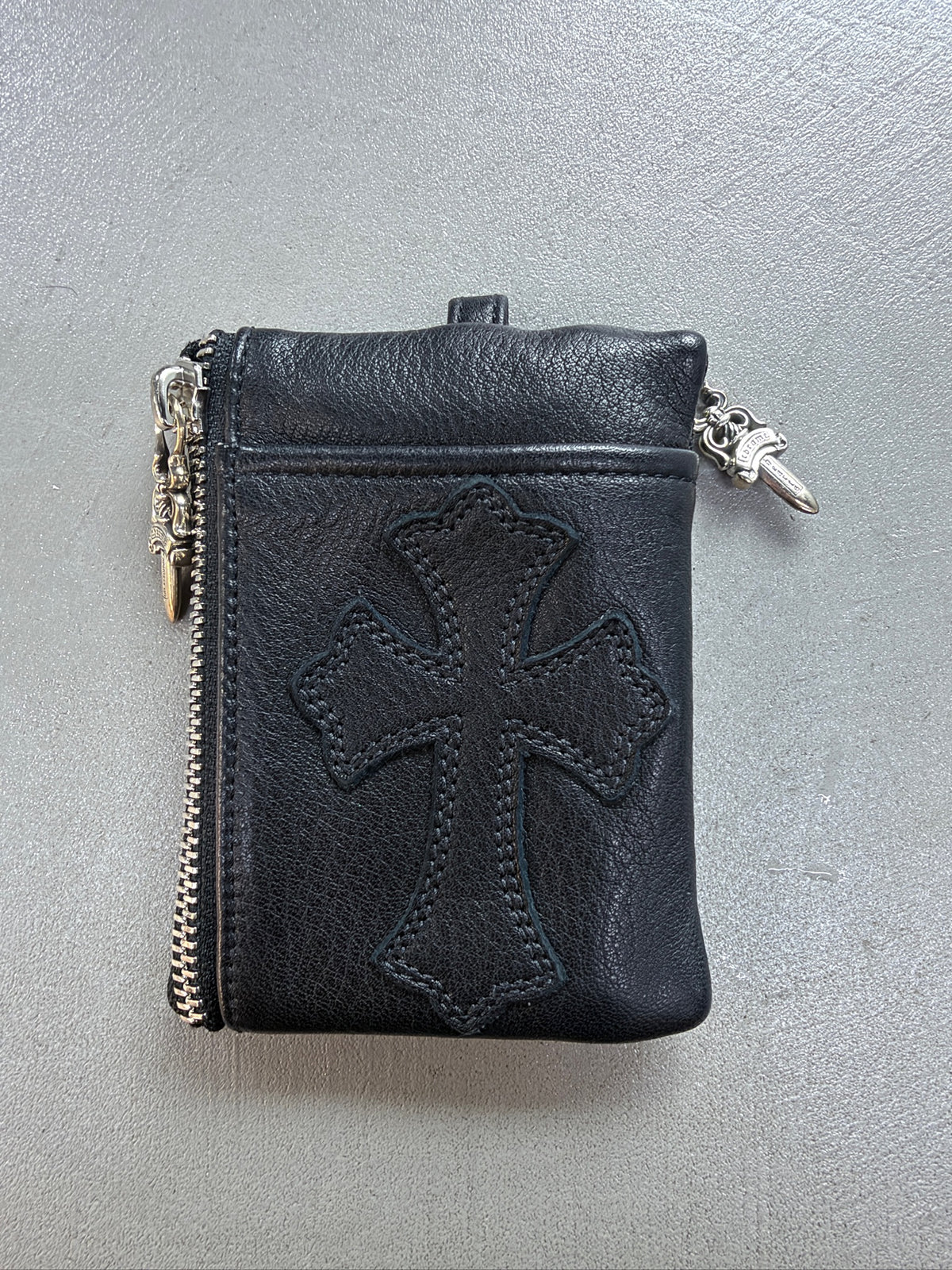 Chrome Hearts Double Dagger Zip Cross Patch Wallet
