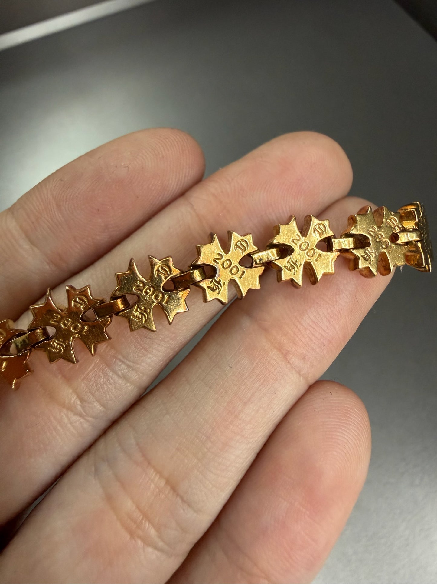 Chrome Hearts 22k Tiny E Plus Bracelet 18 Links