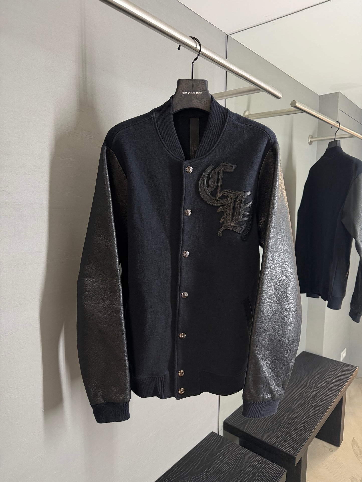 Chrome Hearts CH Leather Varsity Jacket