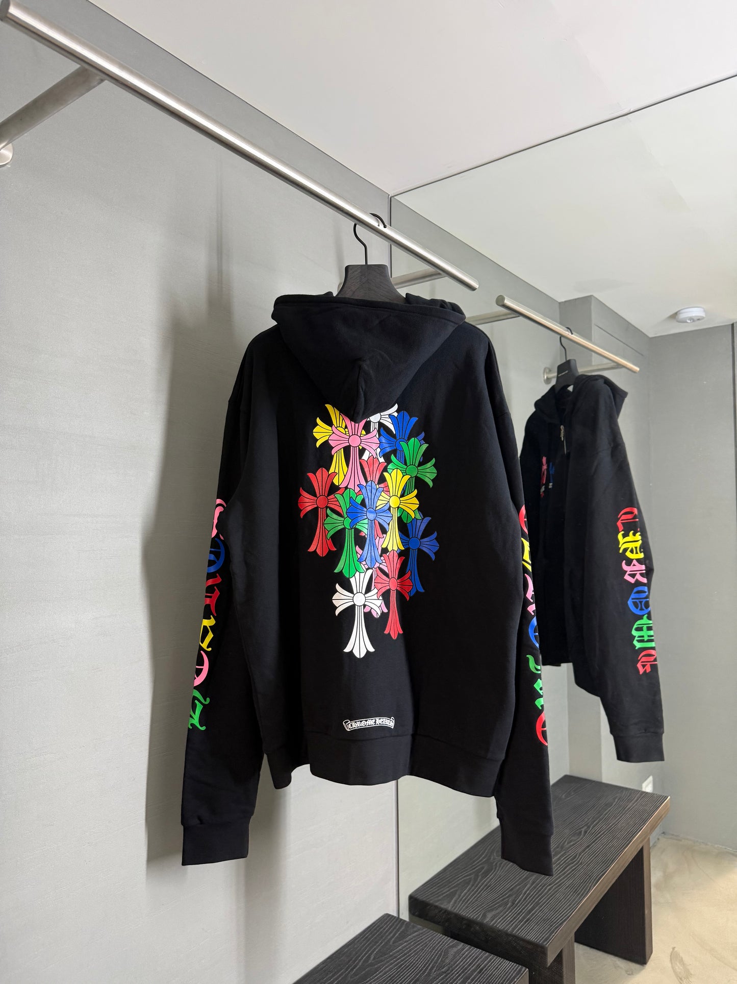 Chrome Hearts Multicolor Cemetery Cross Zip Up Hoodie