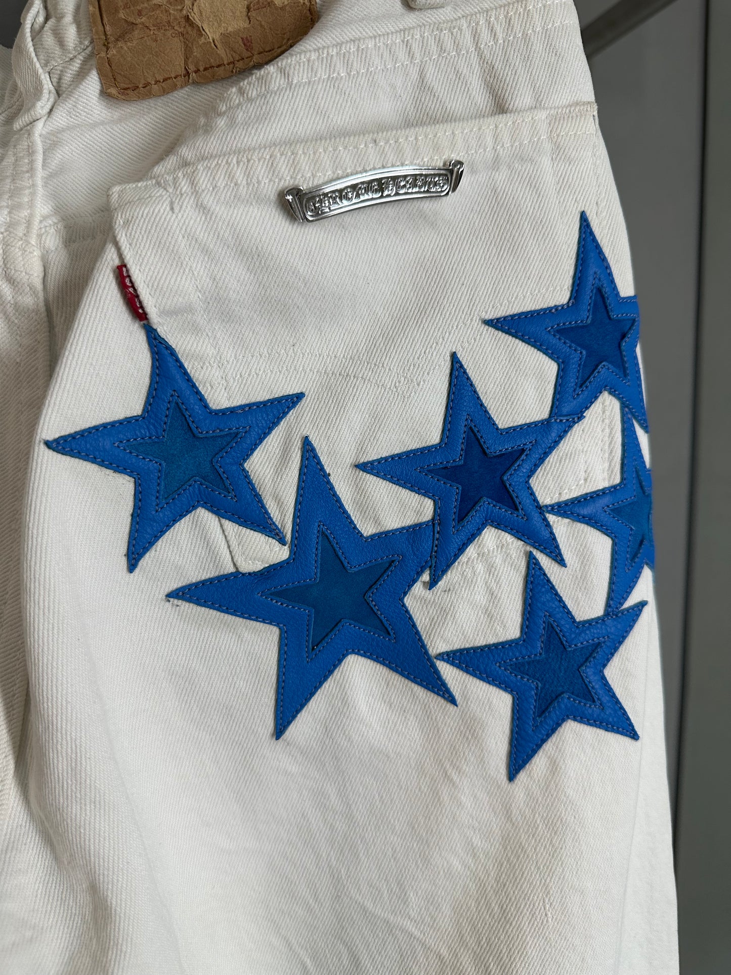 Chrome Hearts Blue Star Patch Levi’s 501 Jeans