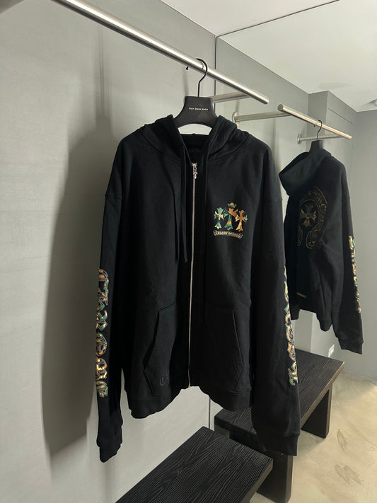 Chrome Hearts Camo Triple Cross Horseshoe Zip-up