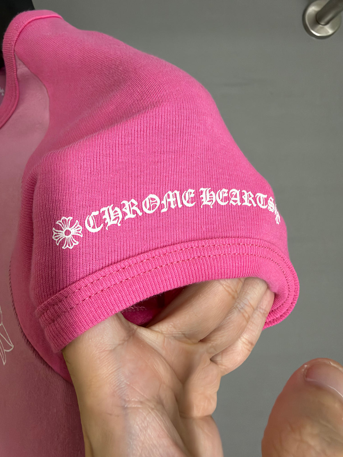Chrome Hearts Pink Vine Heart Baby Tee